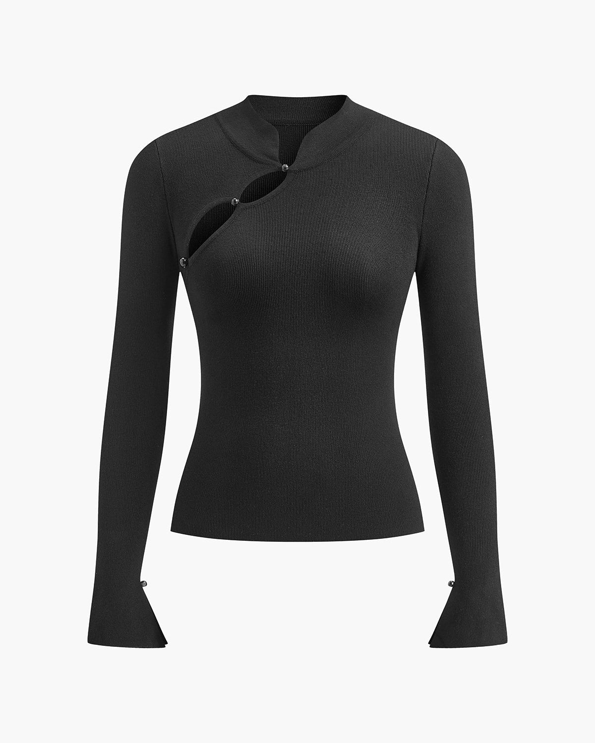 Düz Kesik Detaylı Dar Kazak