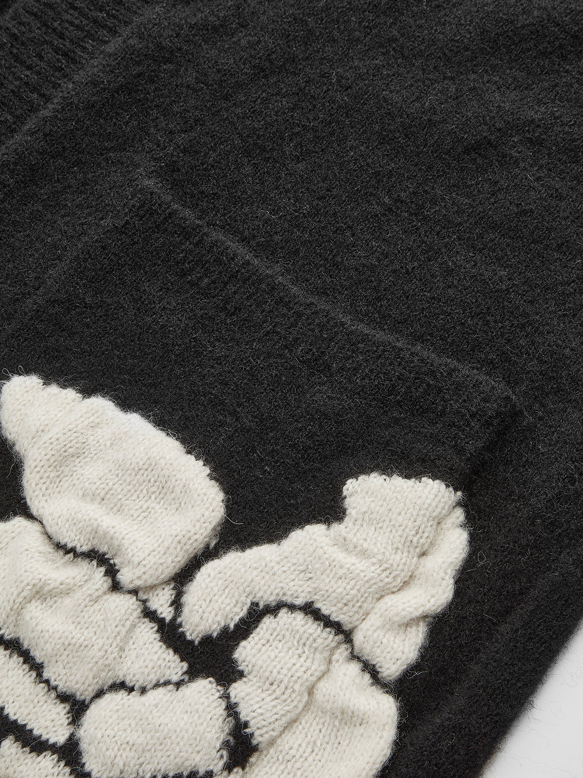 Yün Karışımlı Çiçek Desenli Triko Hırka