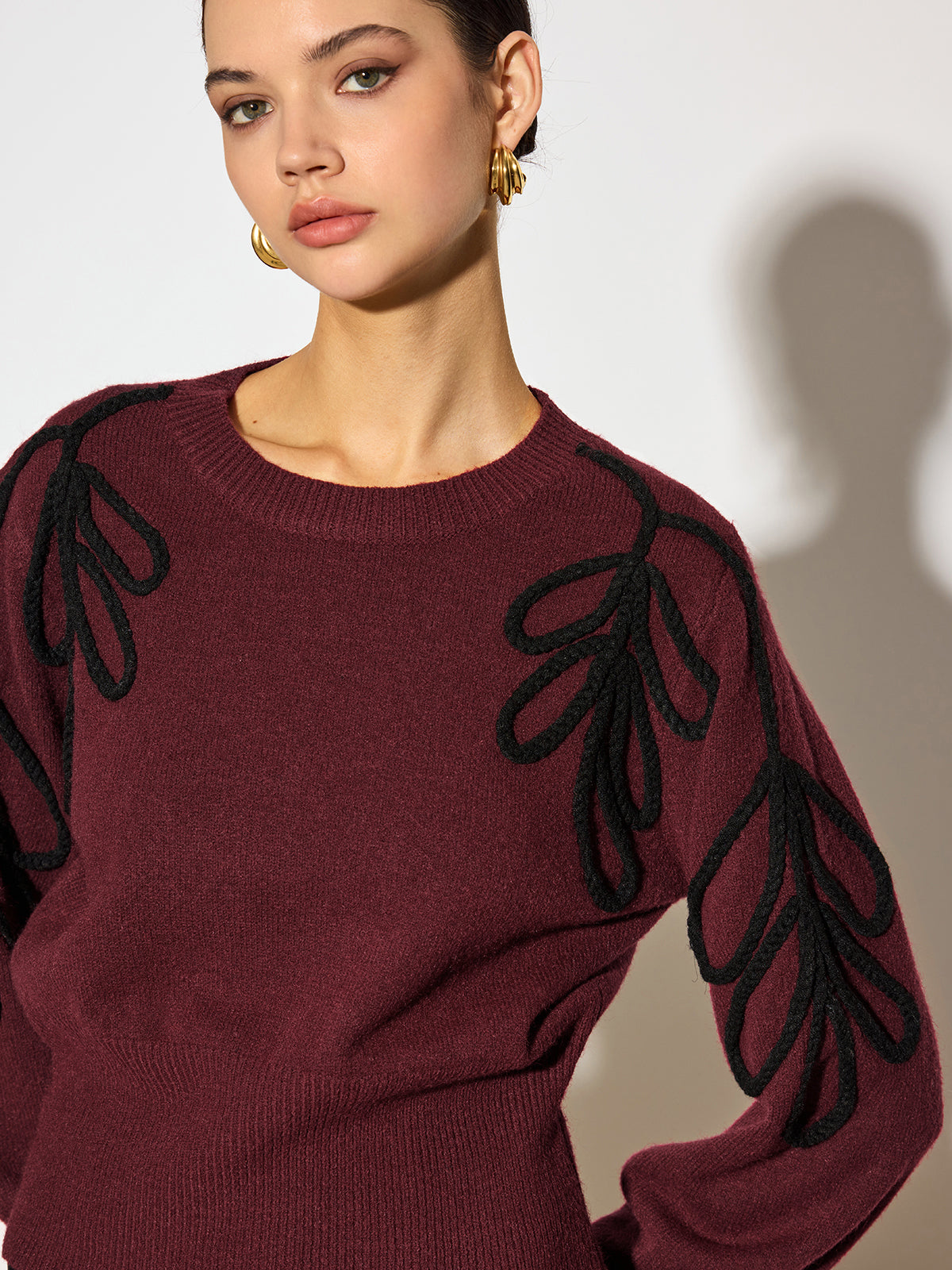 Jakarlı Büzgülü Bel Triko Kazak