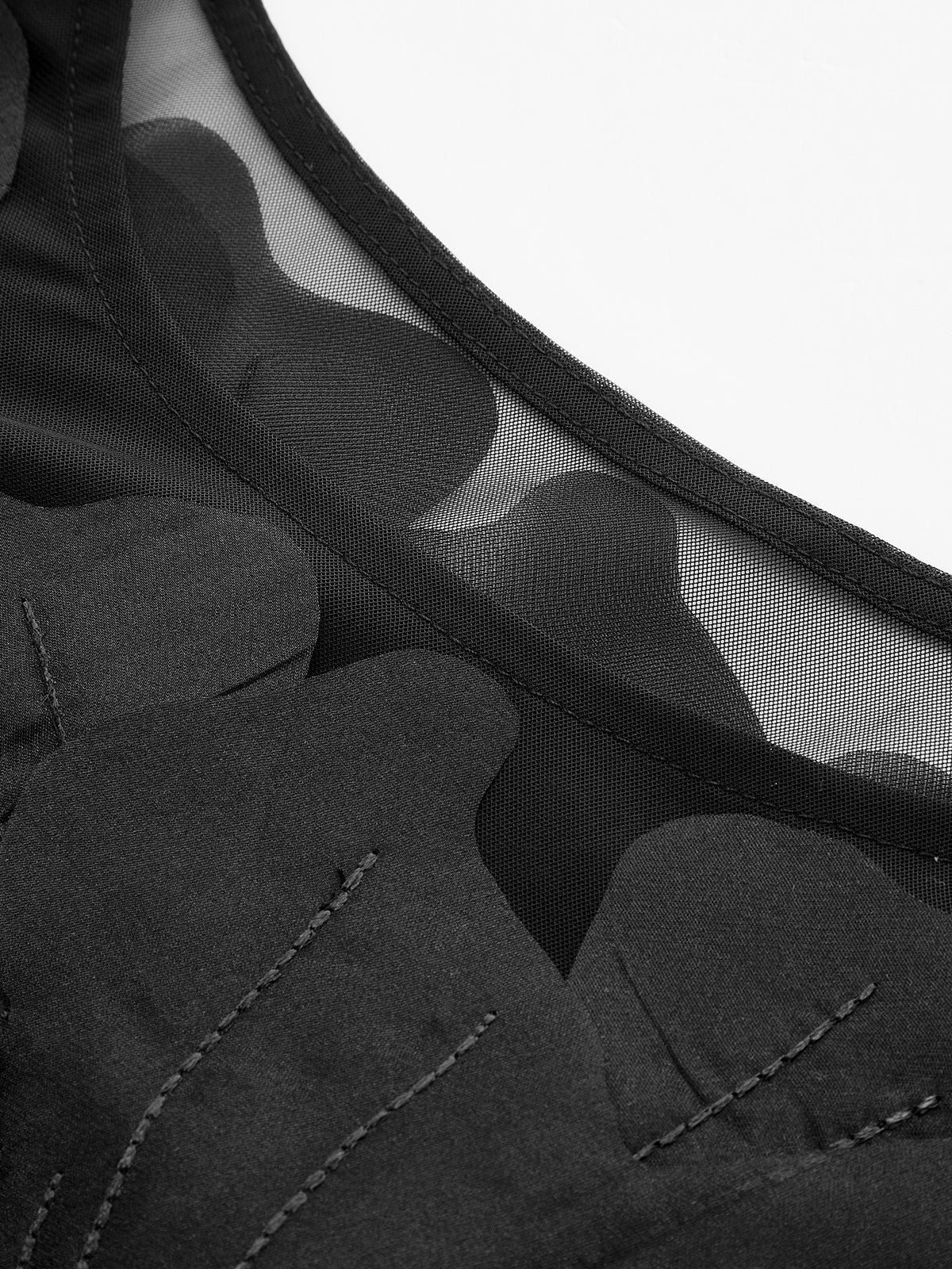 Yarı Şeffaf Çiçek Desenli Dar Bluz