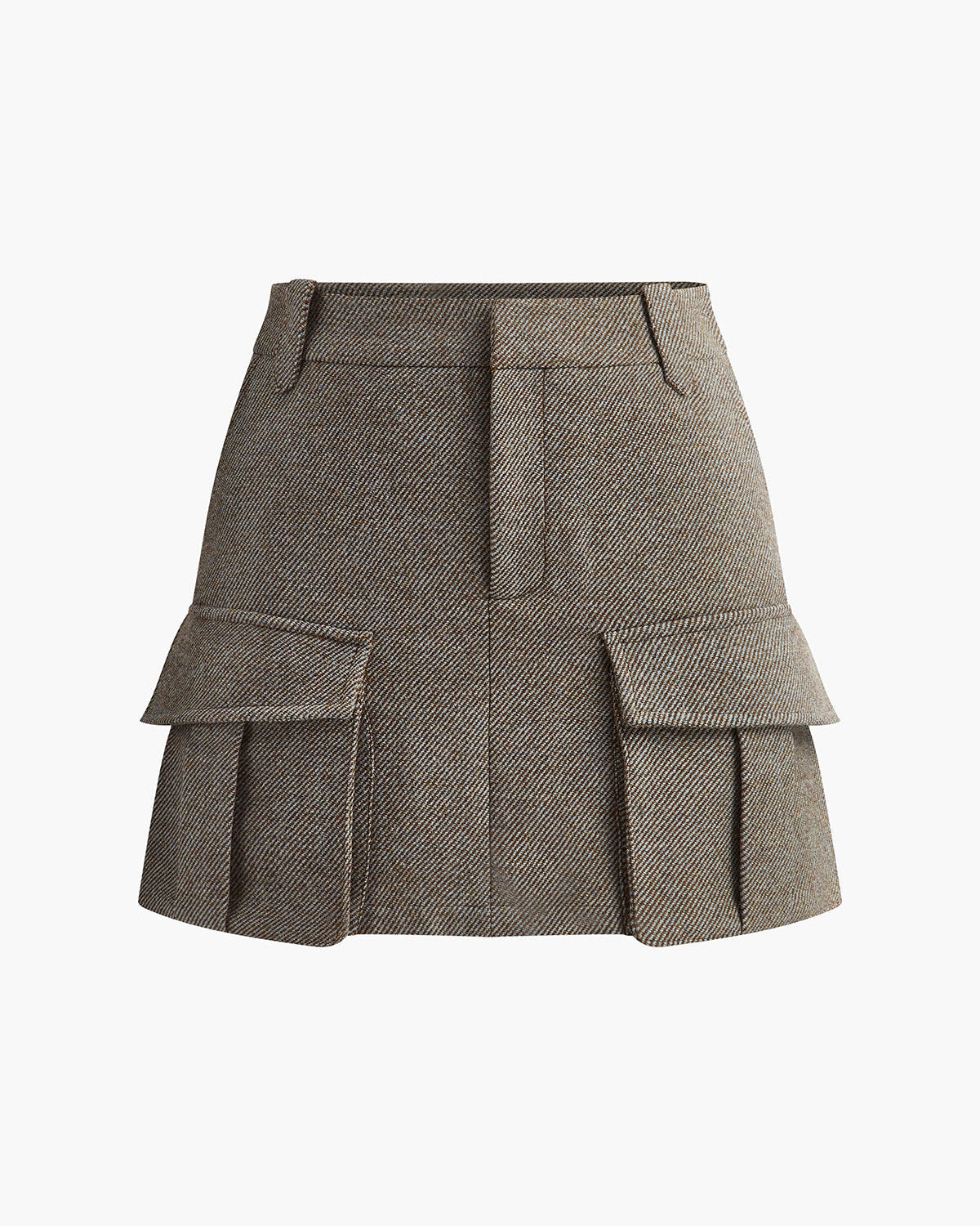 Yün Karışımlı Cepli Kargo Etek