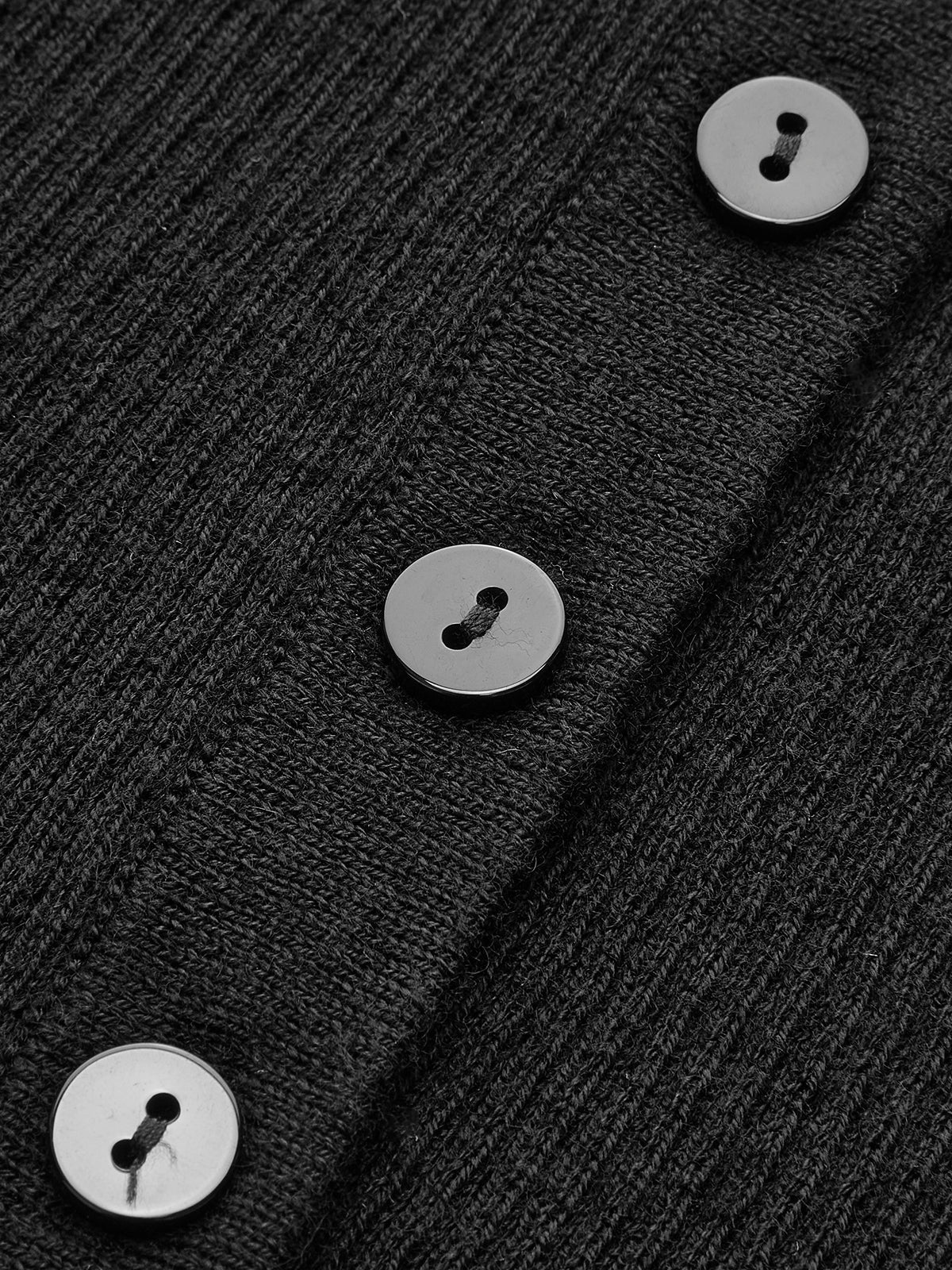 Düğmeli Dar Triko Kazak