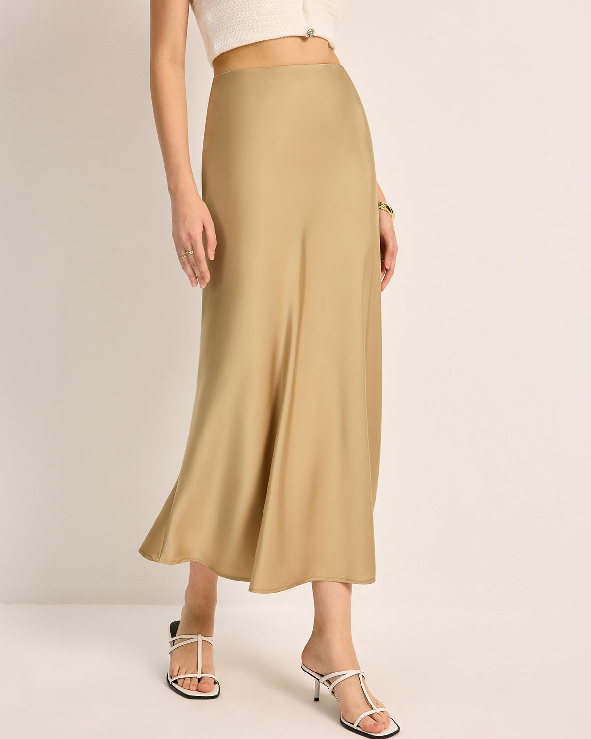 Saten Yüksek Bel Etek