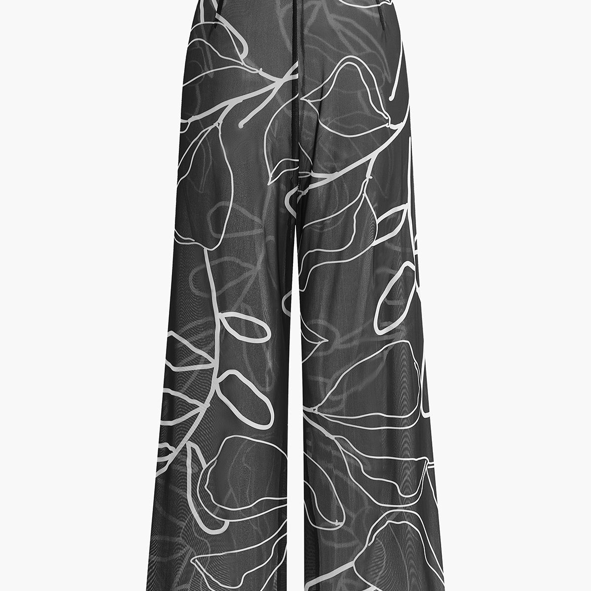 Şeffaf Desenli Bol Paça Plaj Pantolonu