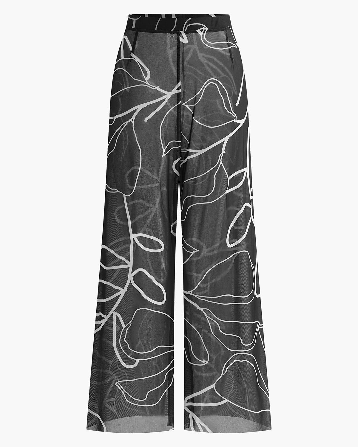 Şeffaf Desenli Bol Paça Plaj Pantolonu