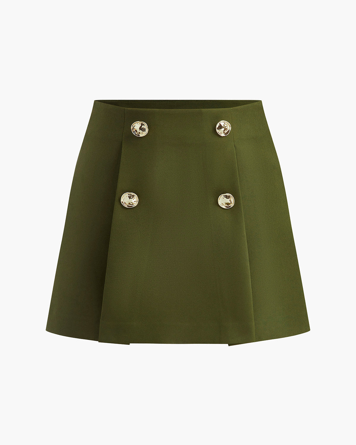 Retro Orta Bel Pileli Mini Etek