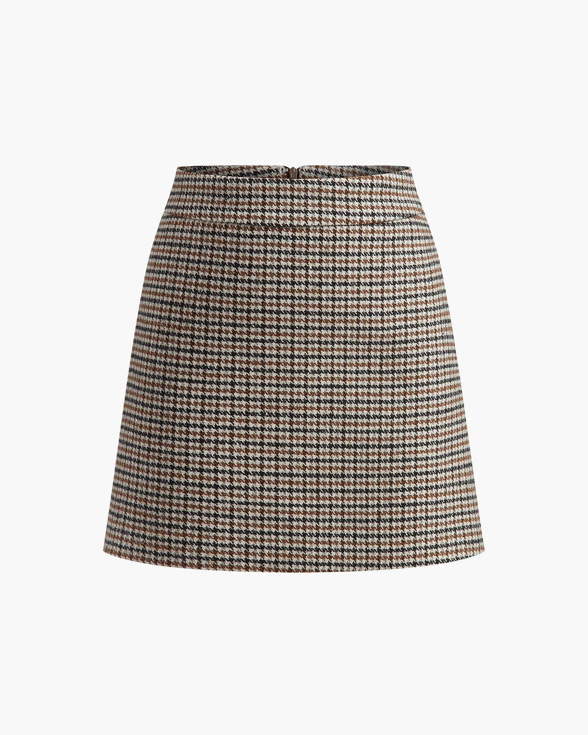 Kazayağı Desenli A Kesim Mini Etek