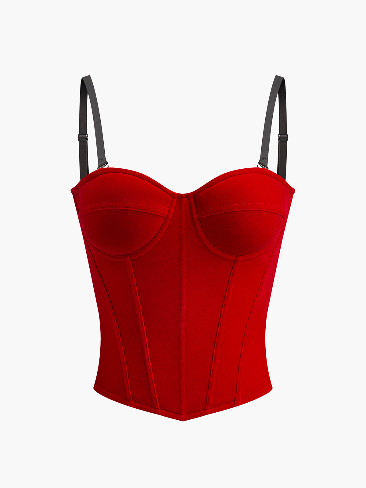 Kadife Biye Detaylı Fermuarlı Korse