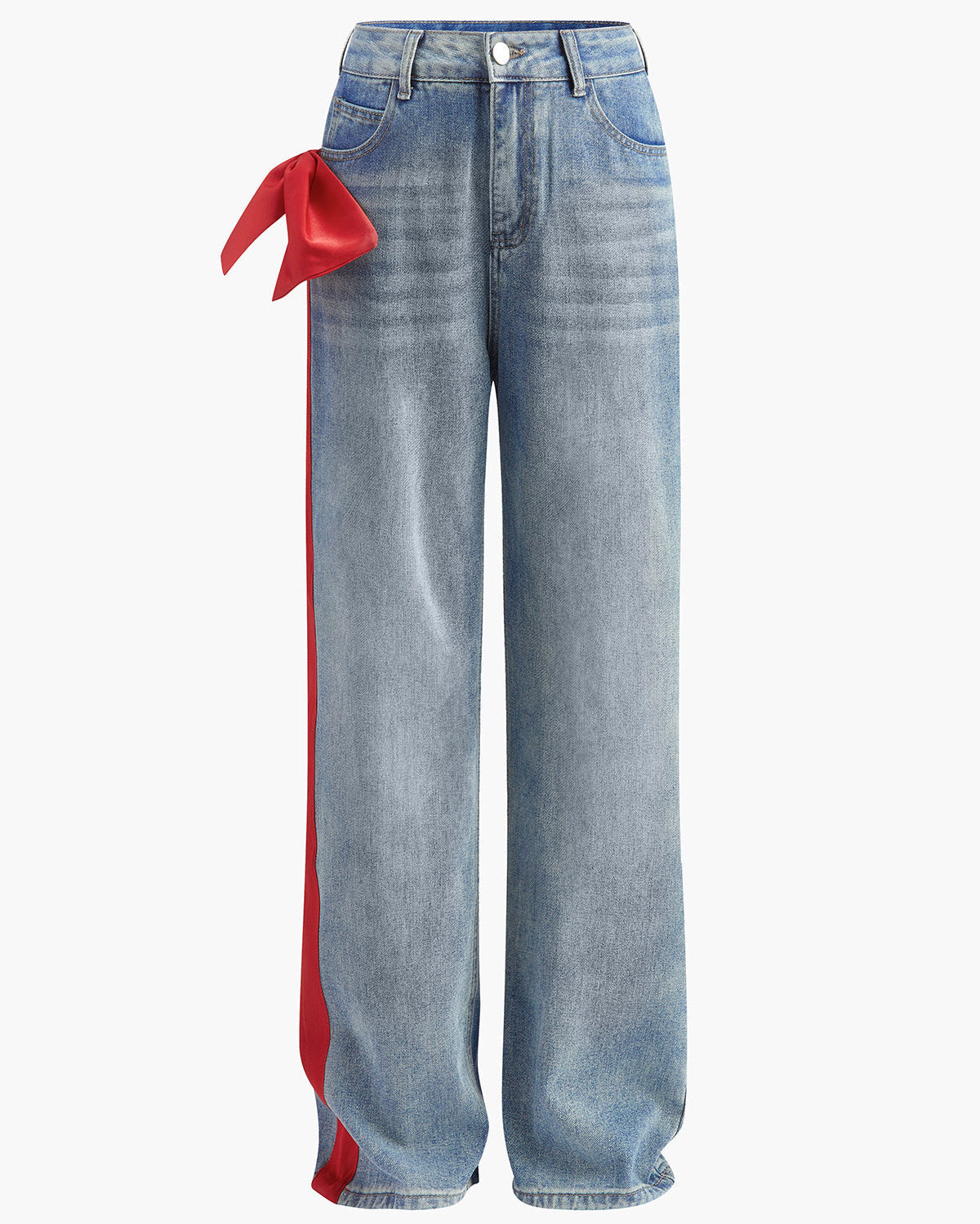 Orta Bel Fiyonk Detaylı Kot Pantolon