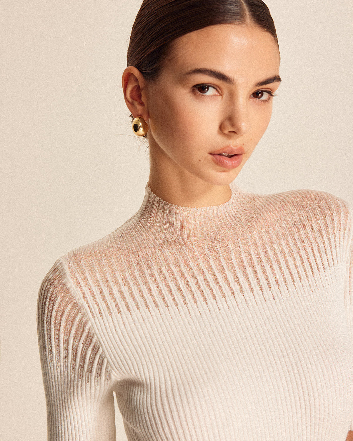 Şeffaf Fitilli Yarım Balıkçı Yaka Üst