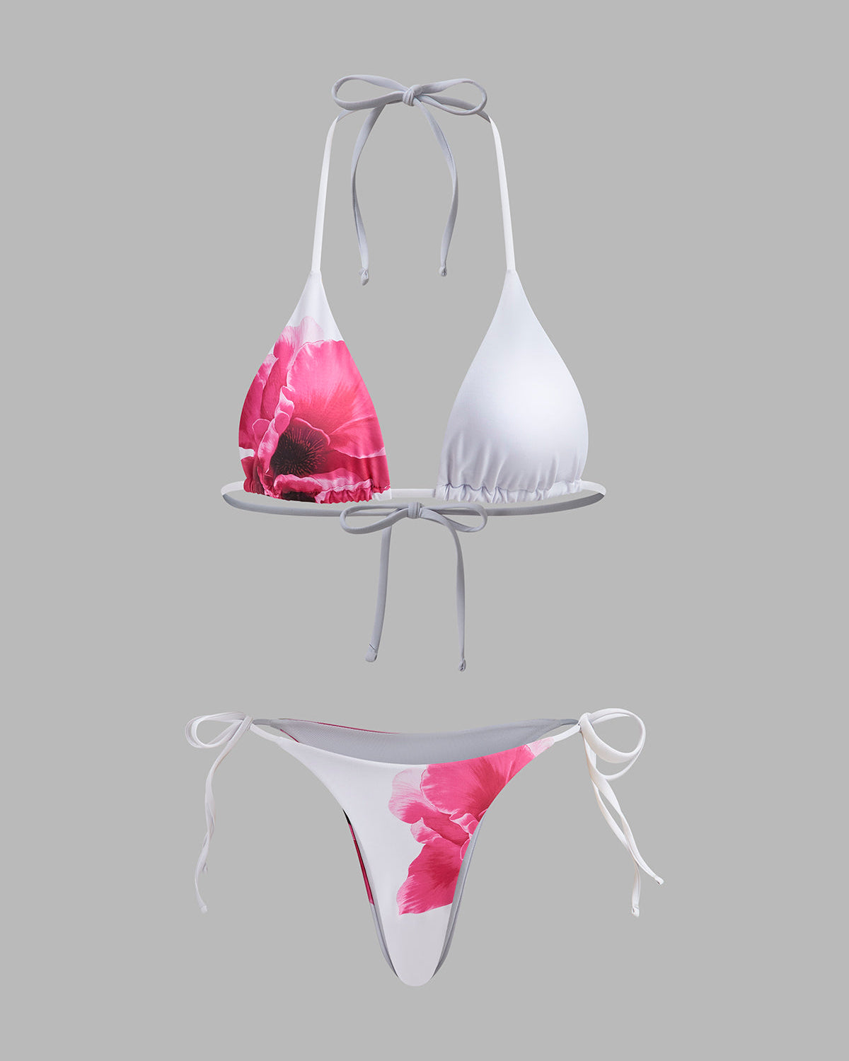 Çiçekli Bikini Takımı Yarı Şeffaf Etek ile
