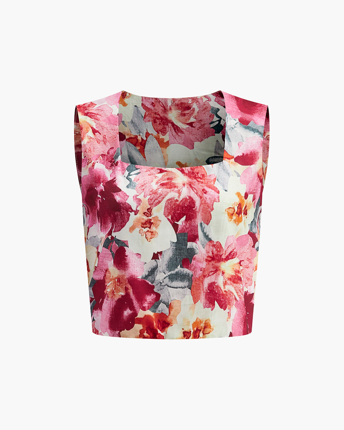 Çiçek Desenli Kolsuz Şort Takım