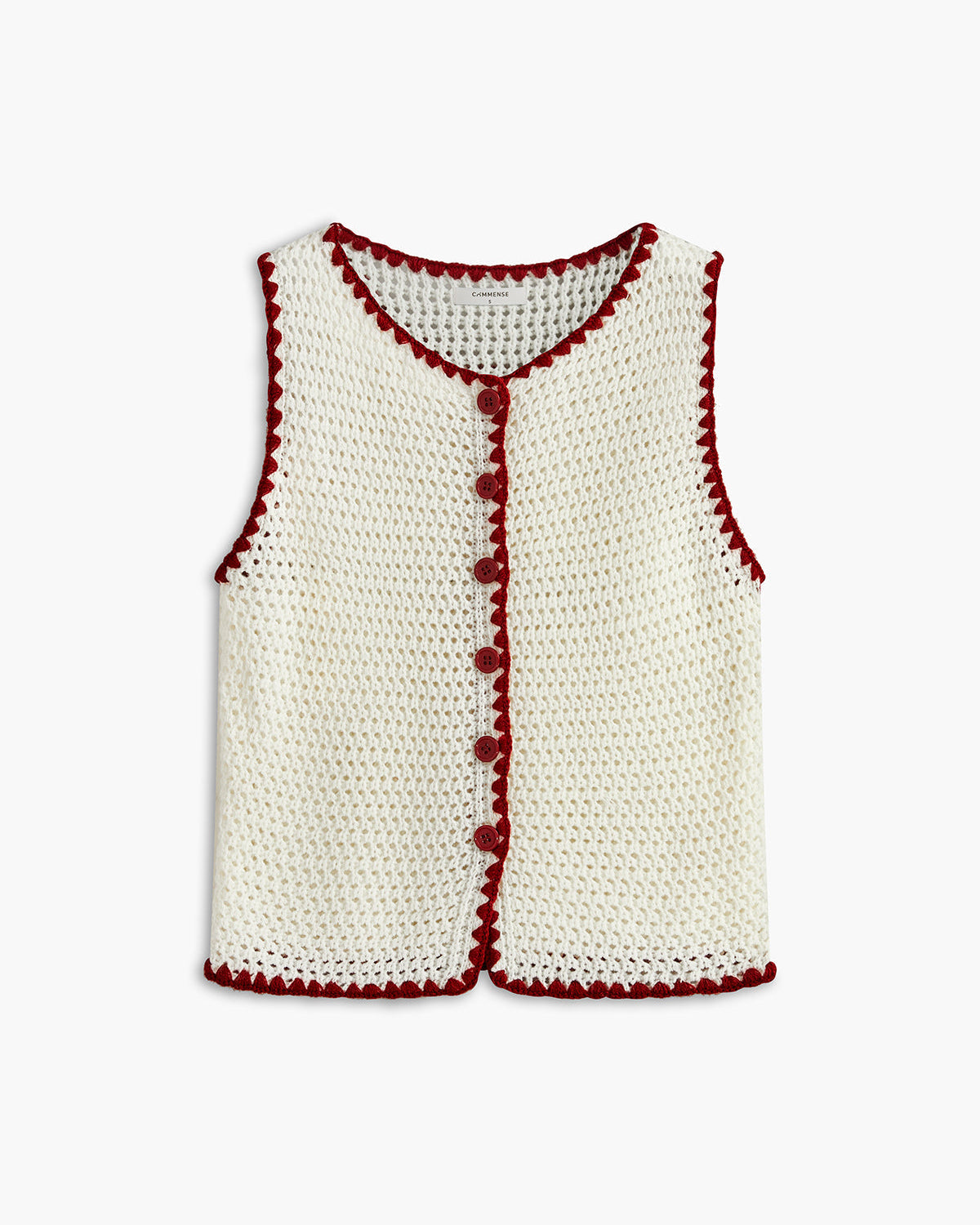 Düğmeli Kontrast Renkli Kroşe Yelek