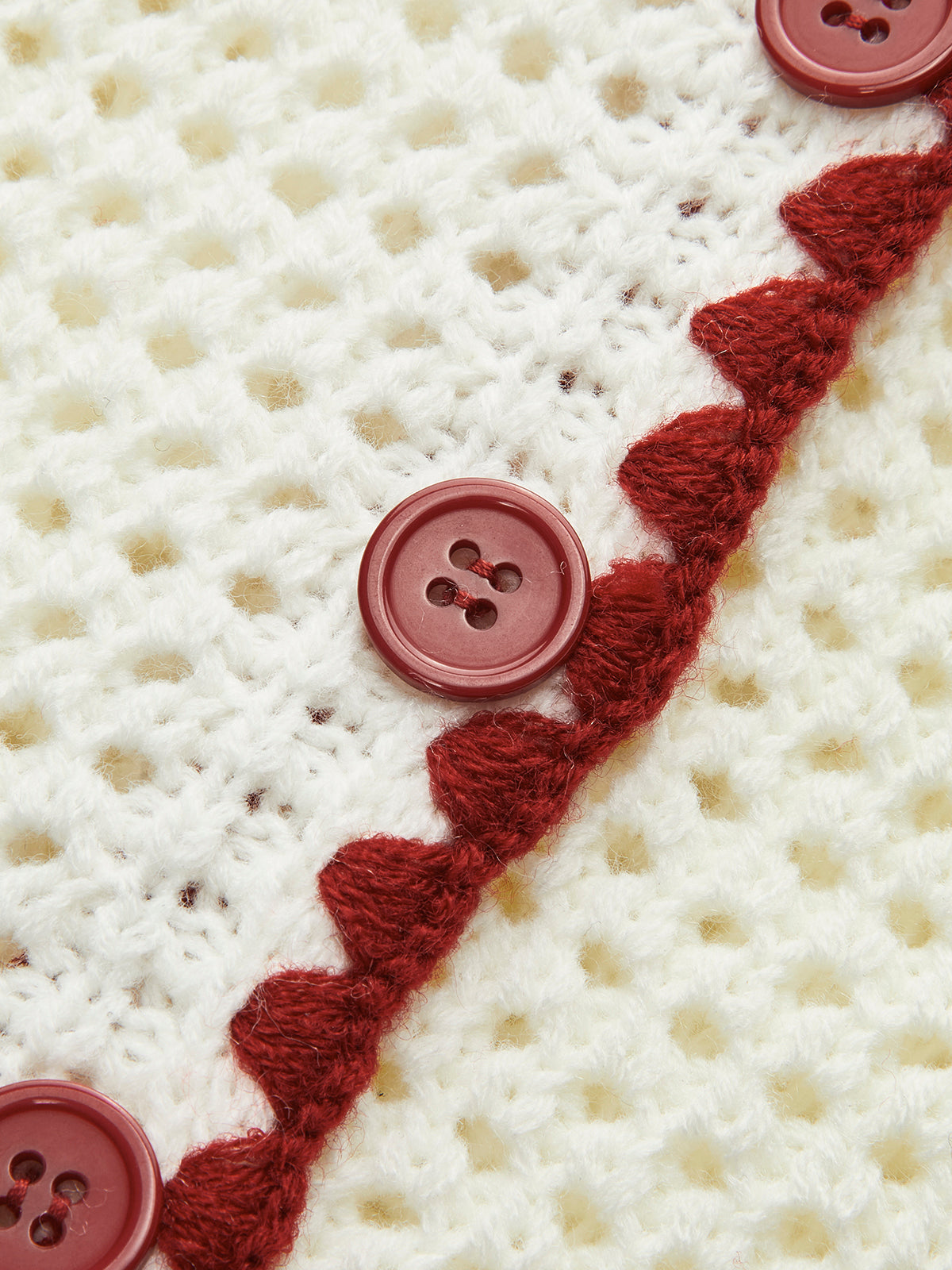 Düğmeli Kontrast Renkli Kroşe Yelek