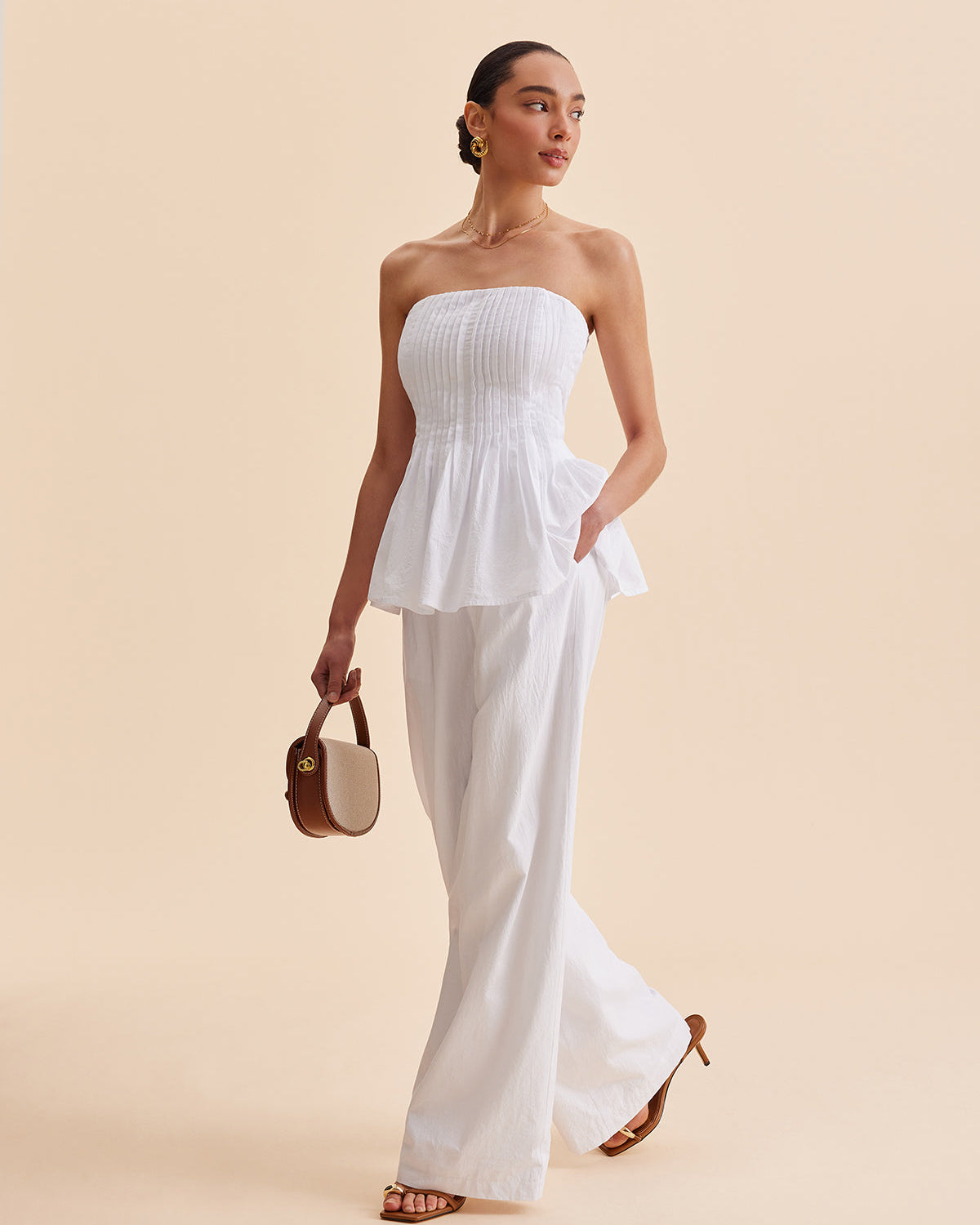 Cepli Pamuklu Orta Bel Bol Paça Pantolon