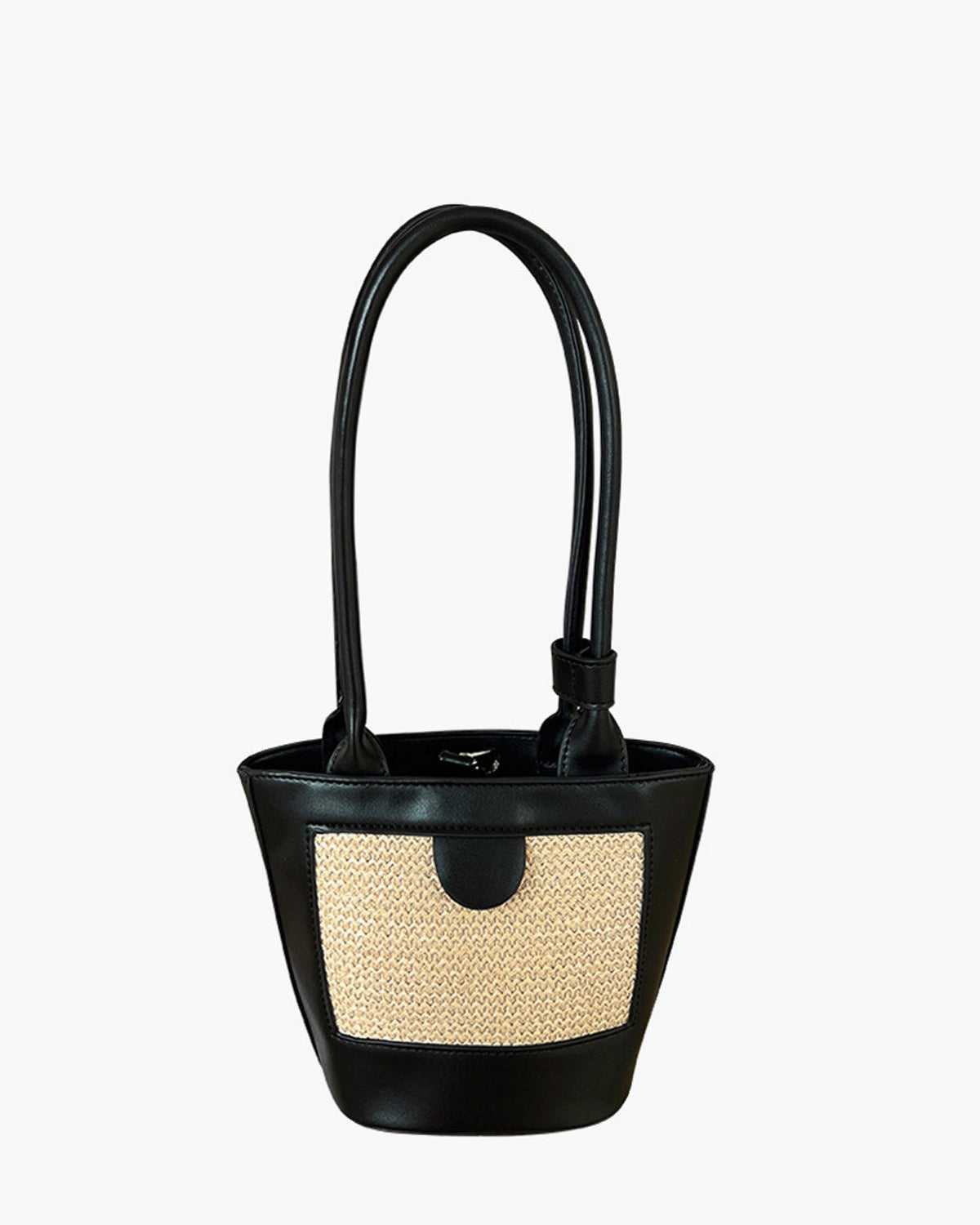 İki Renkli Dokuma Panelli Tote Çanta