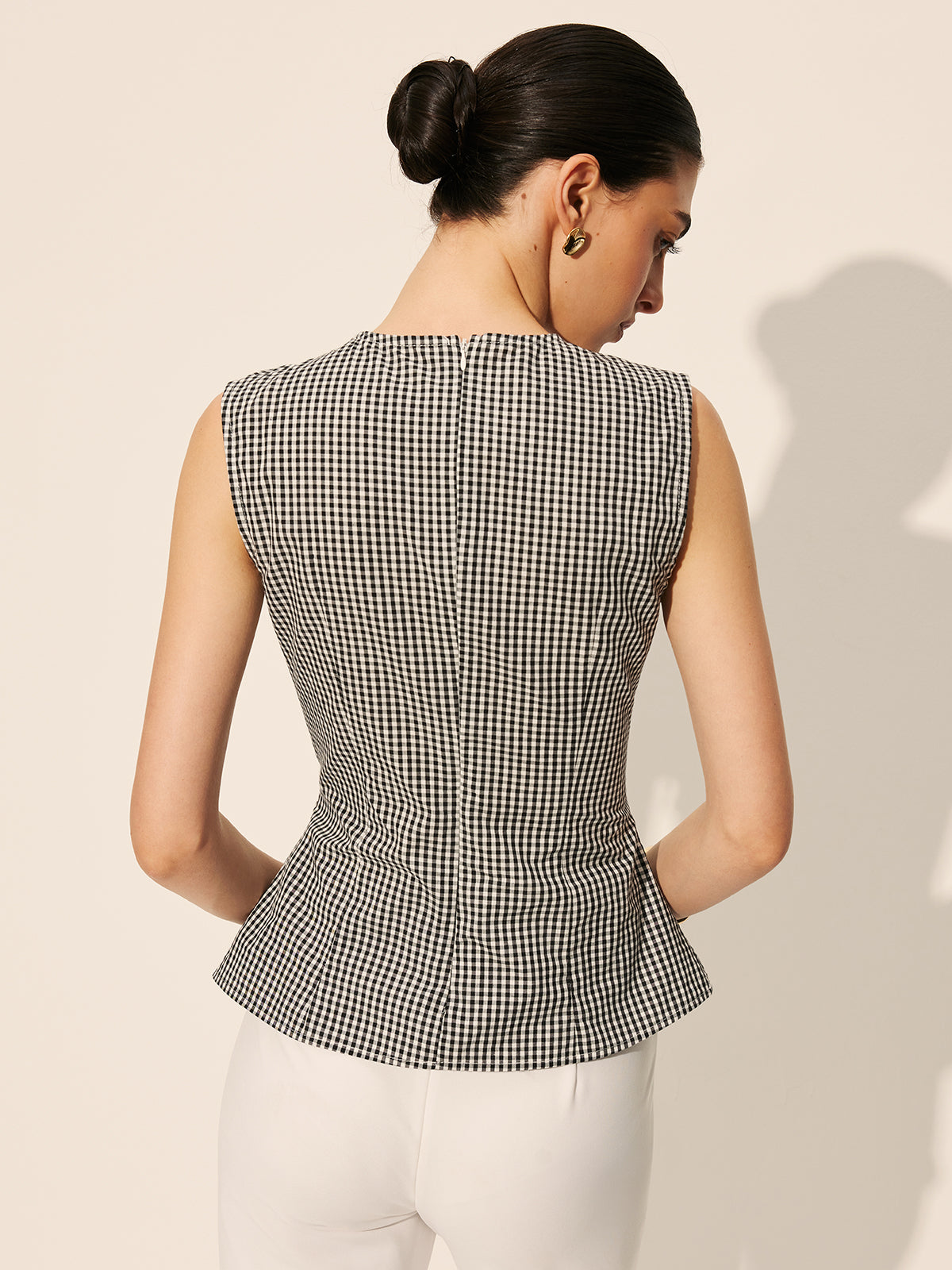 Pötikare Desenli Büzgülü Kolsuz Üst