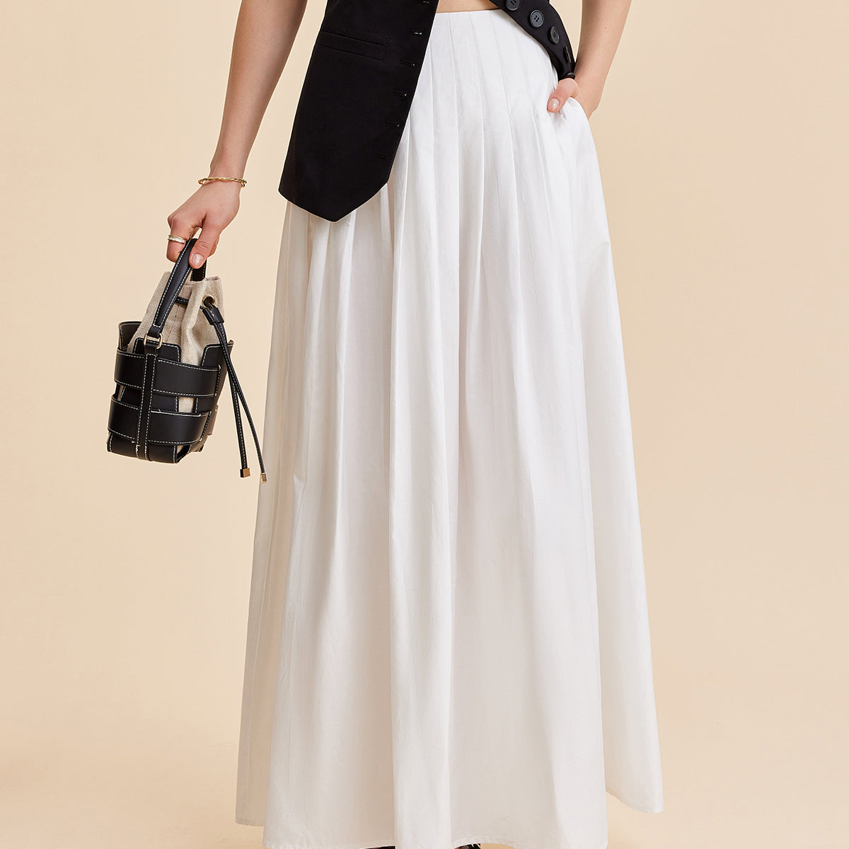 Pileli Pamuklu A Kesim Etek