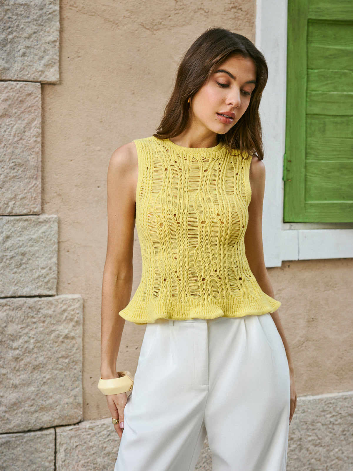 Marul Kenarlı Kazak Yelek