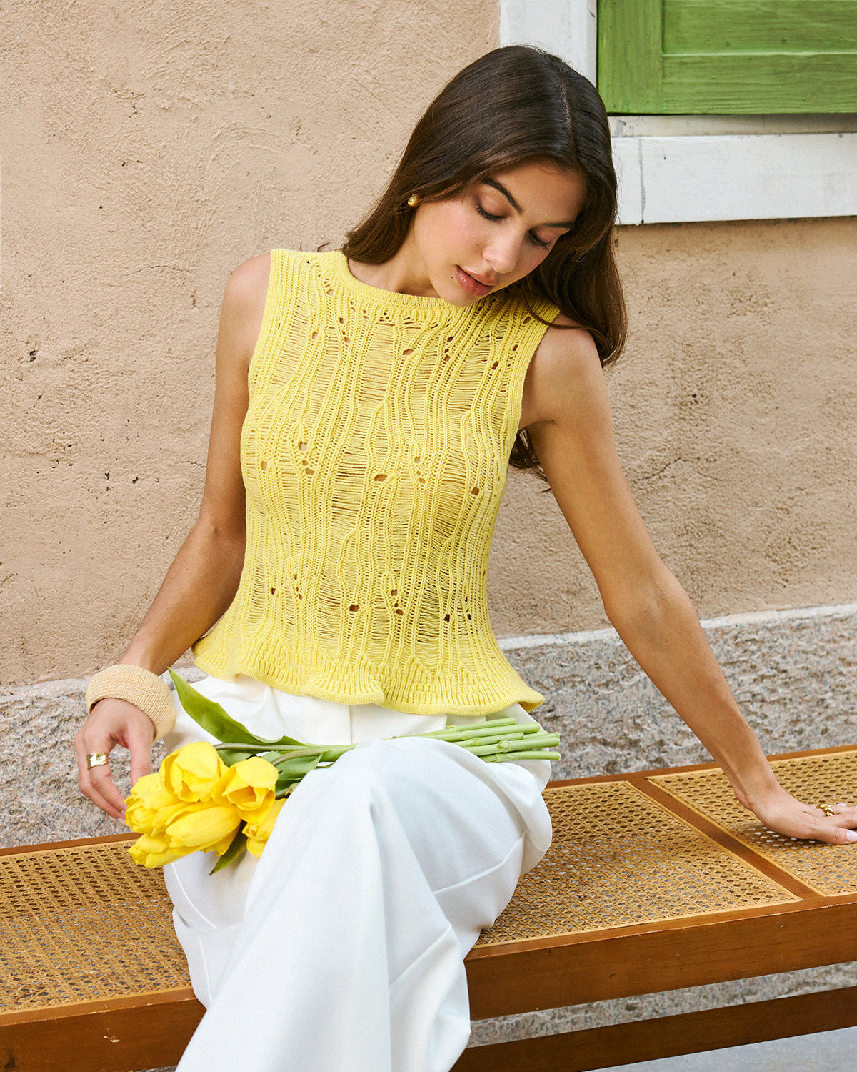 Marul Kenarlı Kazak Yelek