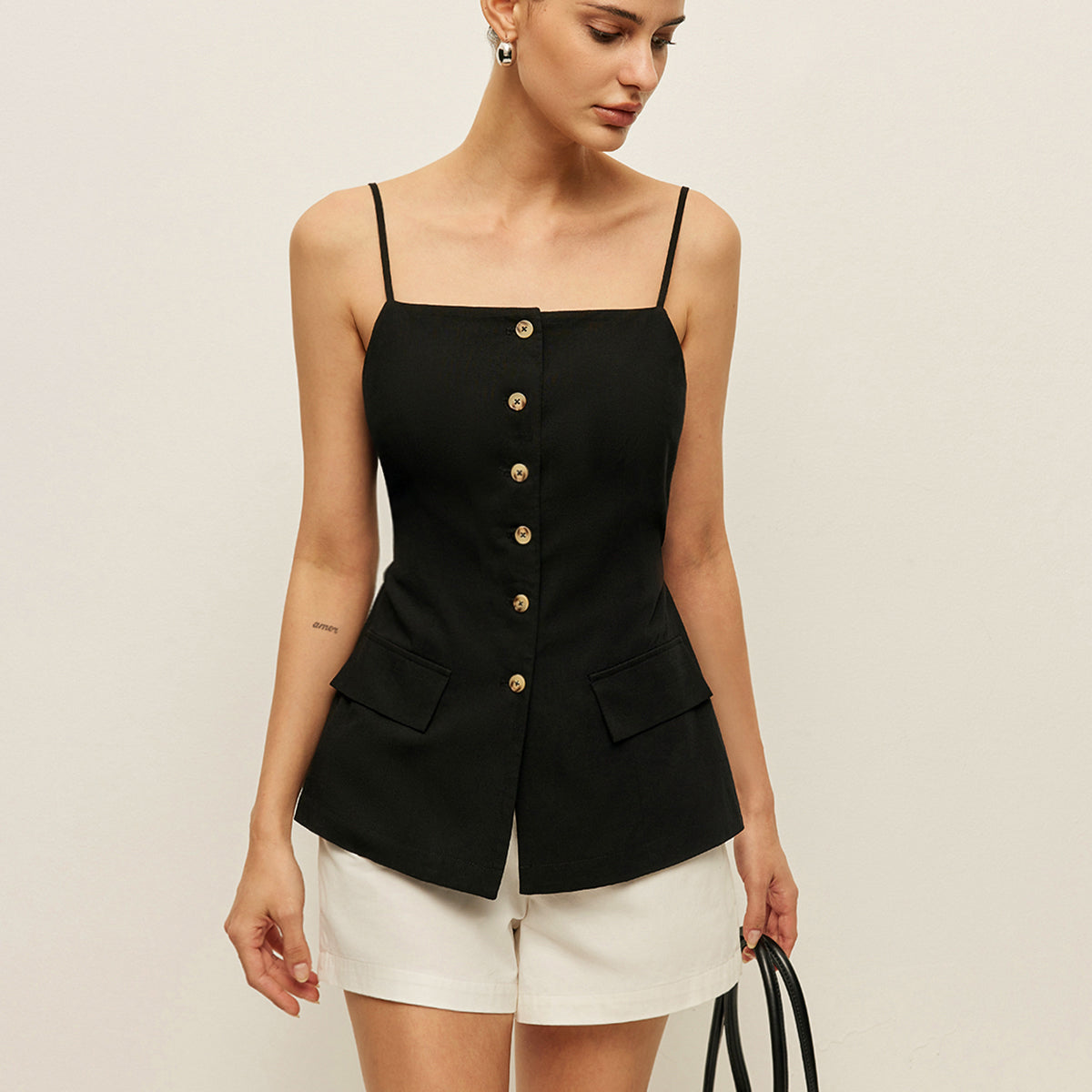 Pamuklu Düğmeli Bağlamalı Atlet