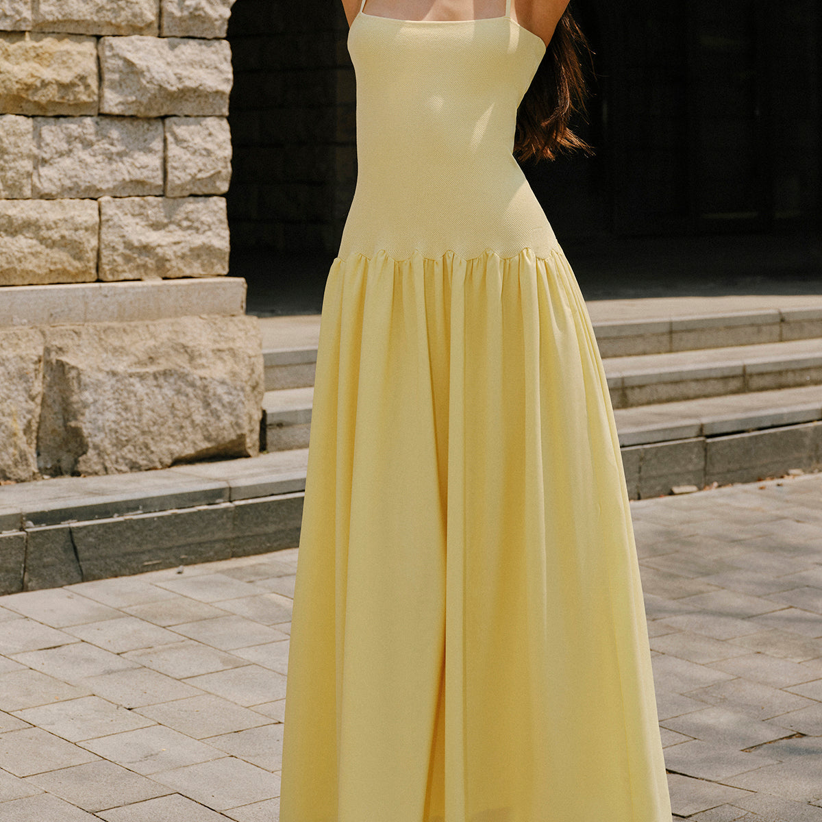 Pliseli Etek Askılı Kazak Elbise