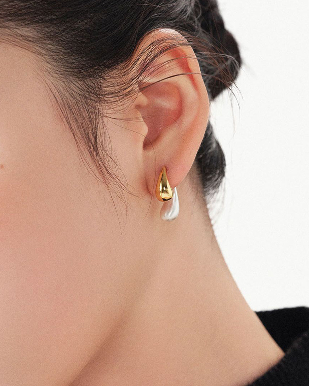 İki Renkli Damla Küpe