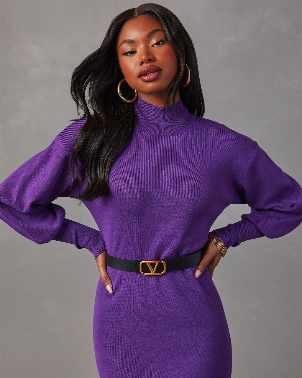 Barker Triko Midi Kazak Elbise