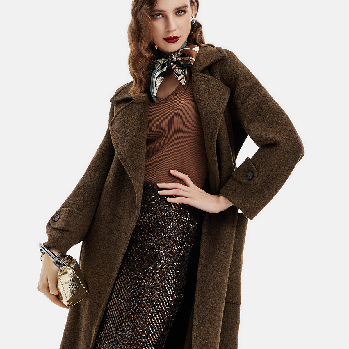 Perulu Alpaka Yün Yaka Ceket