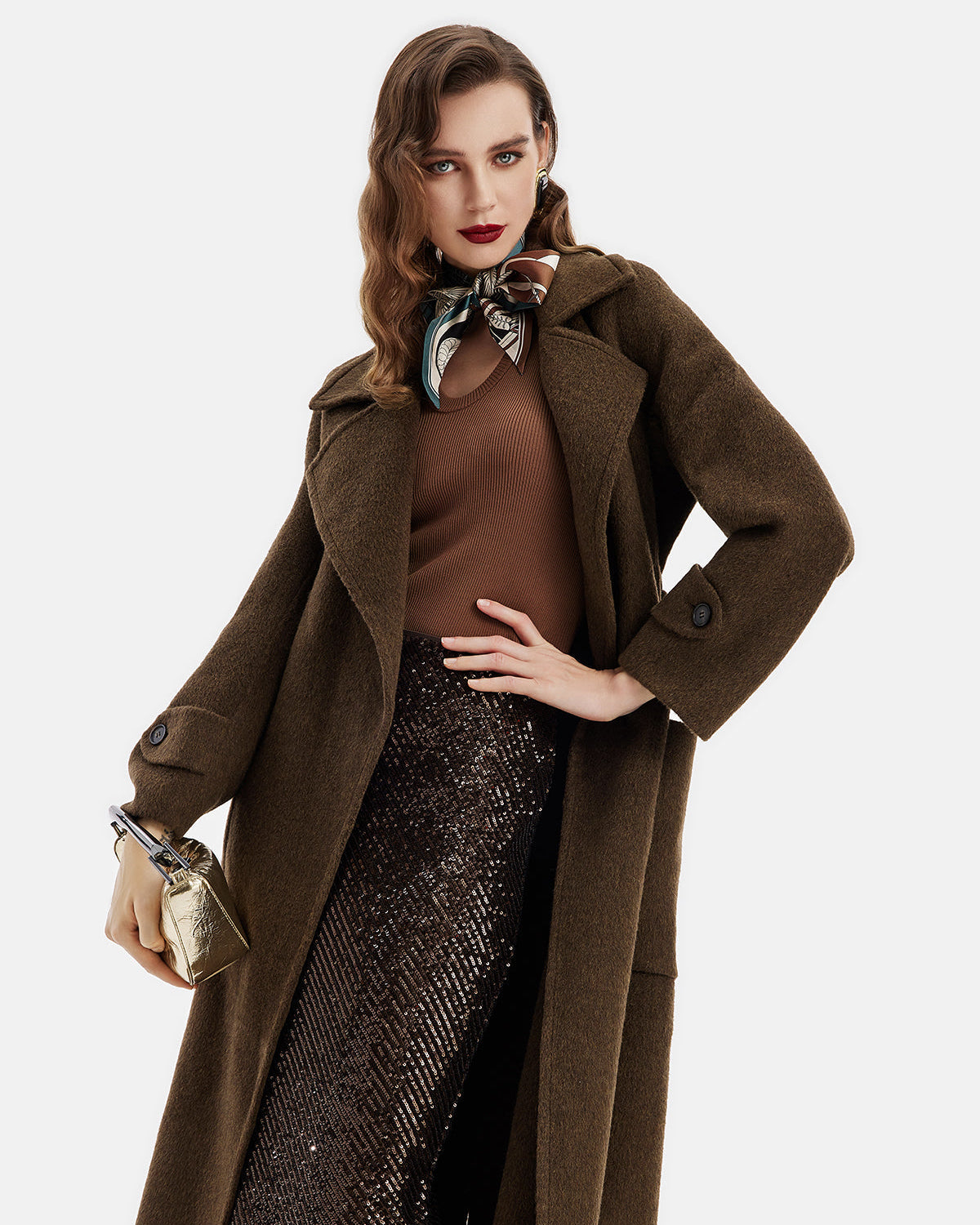 Perulu Alpaka Yün Yaka Ceket