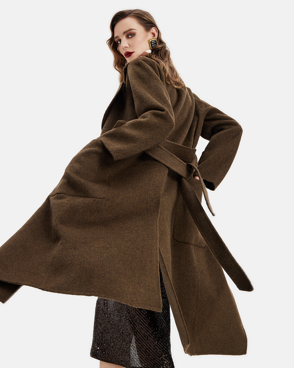 Perulu Alpaka Yün Yaka Ceket