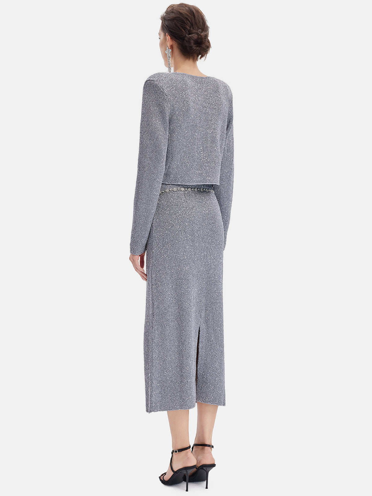 Galaksi Işıltılı Örgü Ceket