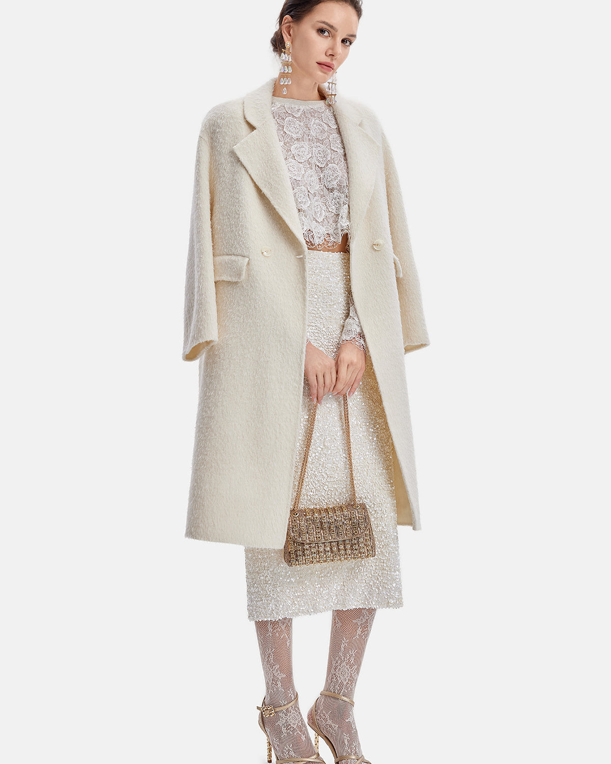 Avustralya Alpaka Yün Yaka Ceket