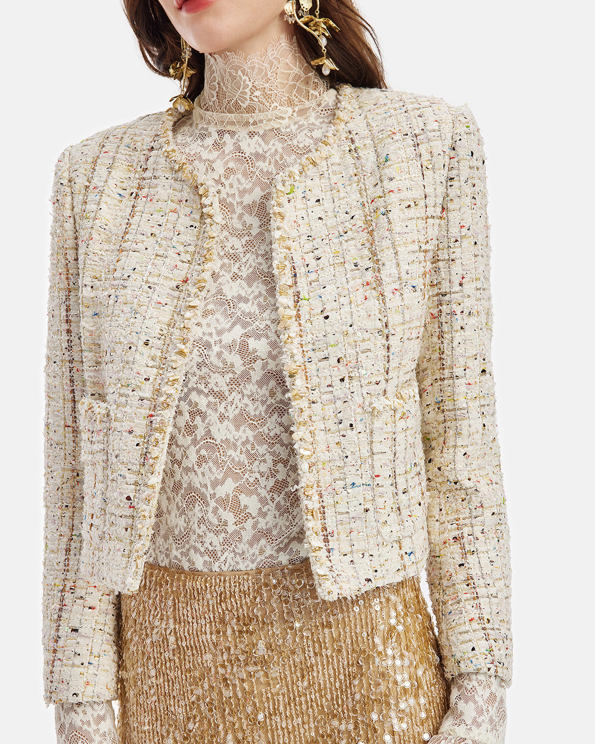 Fransız Altın Tüvit Boncuklu Ceket