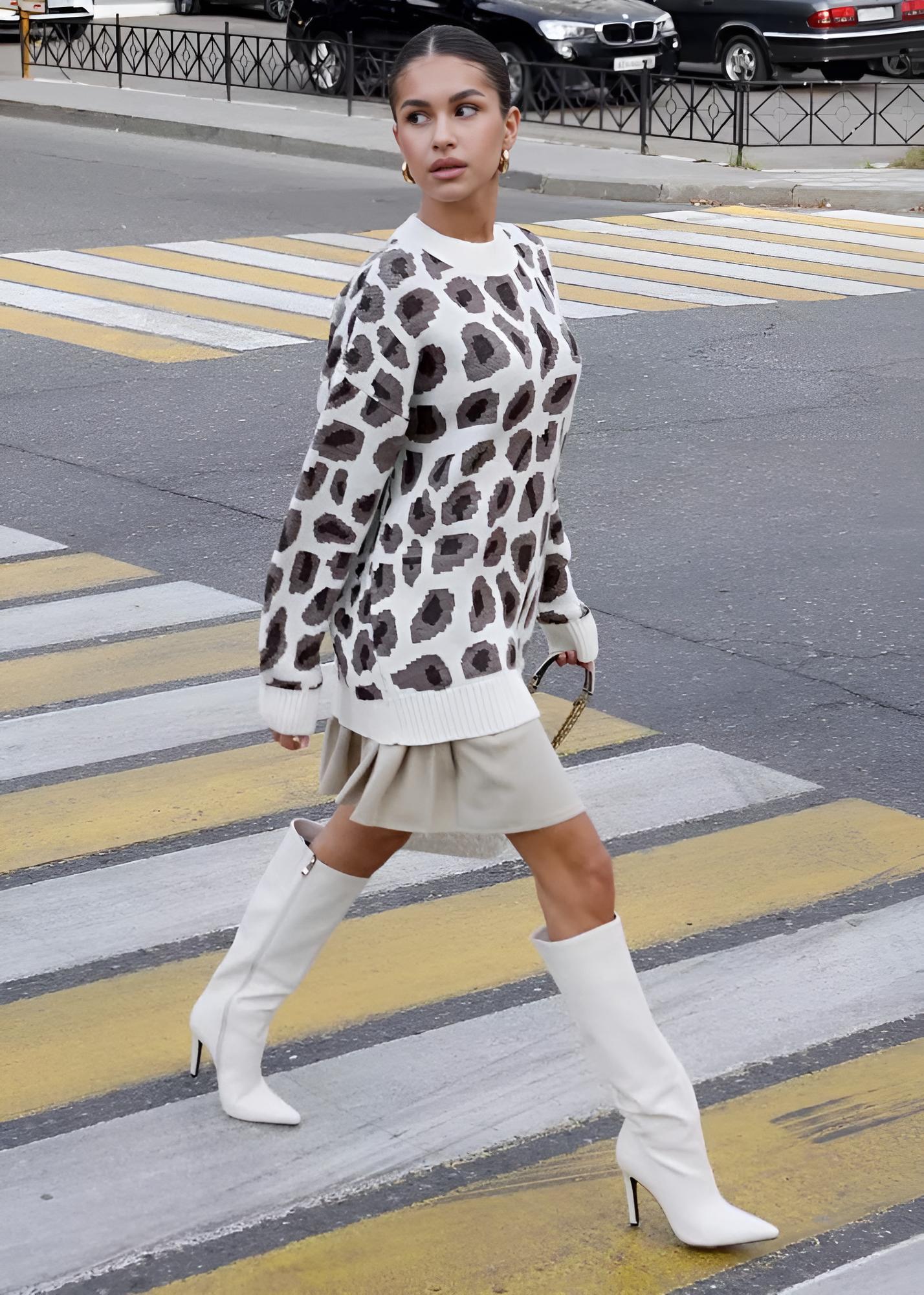 Harmony Leopar Desenli Oversize Kazak