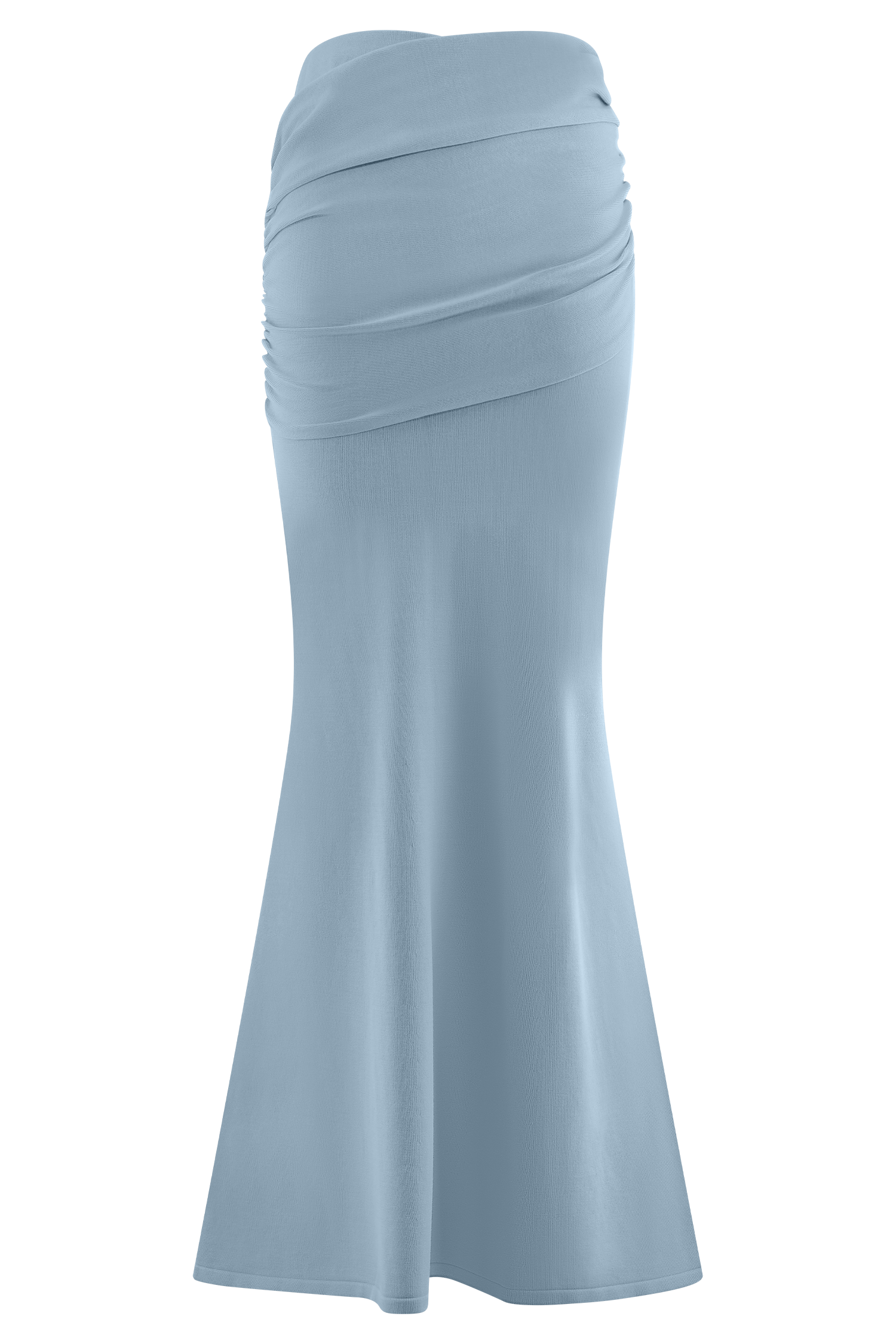 Skyline Drapeli Maxi Etek – Buz Mavi