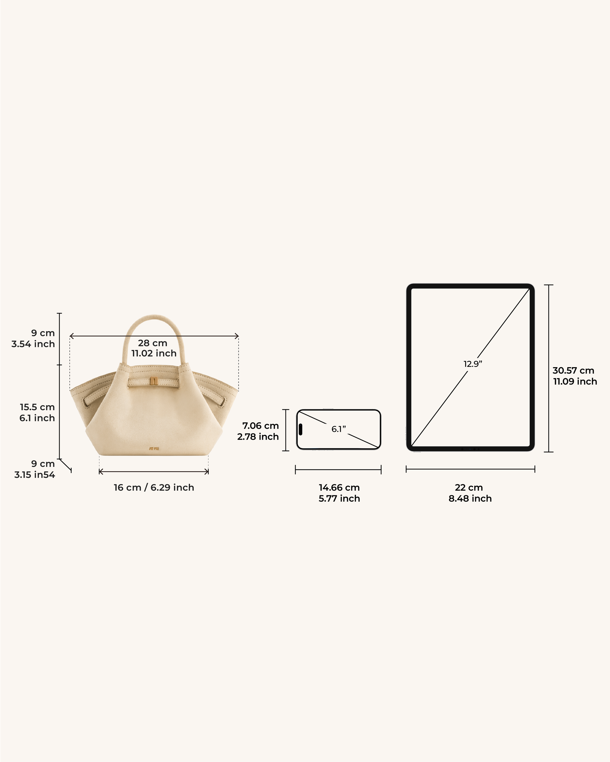 Eloura Small Tote Çanta - Krem