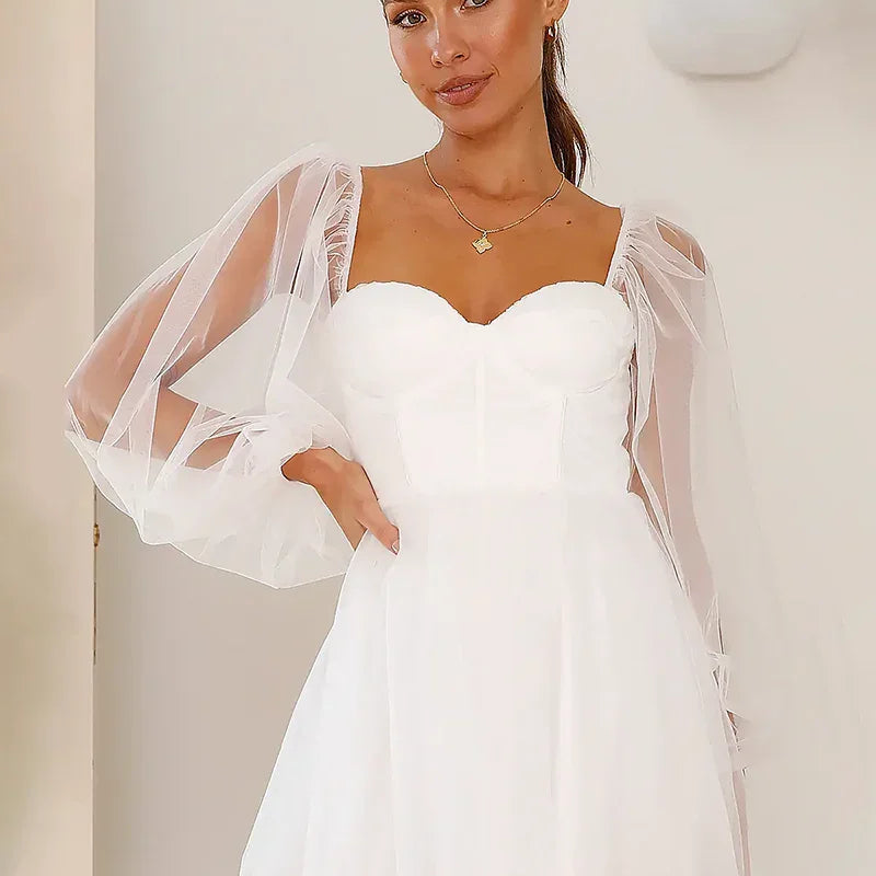 Olivia Mini Elbise - Beyaz