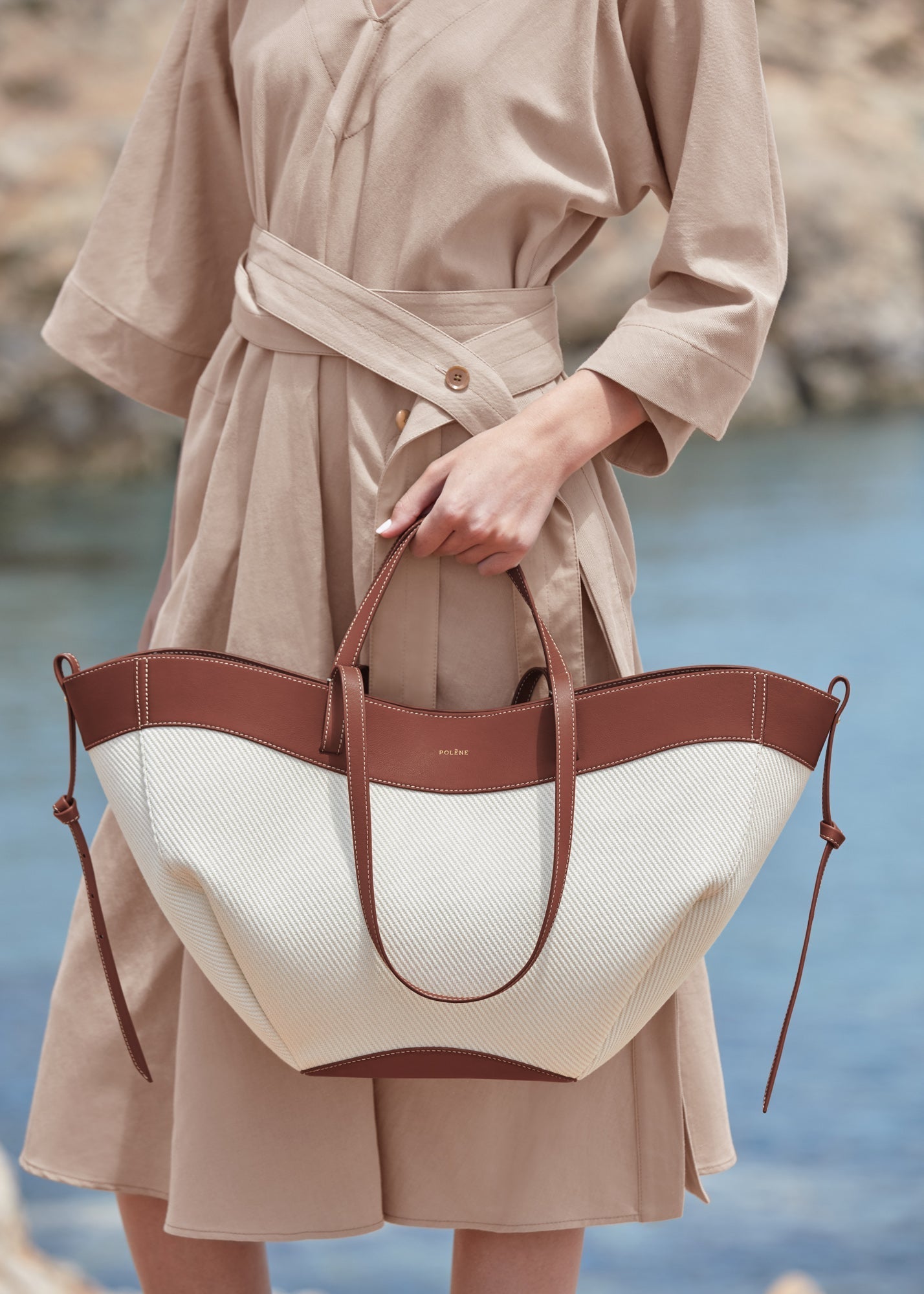 Cirelle Tote Çanta - Beyaz/Taba
