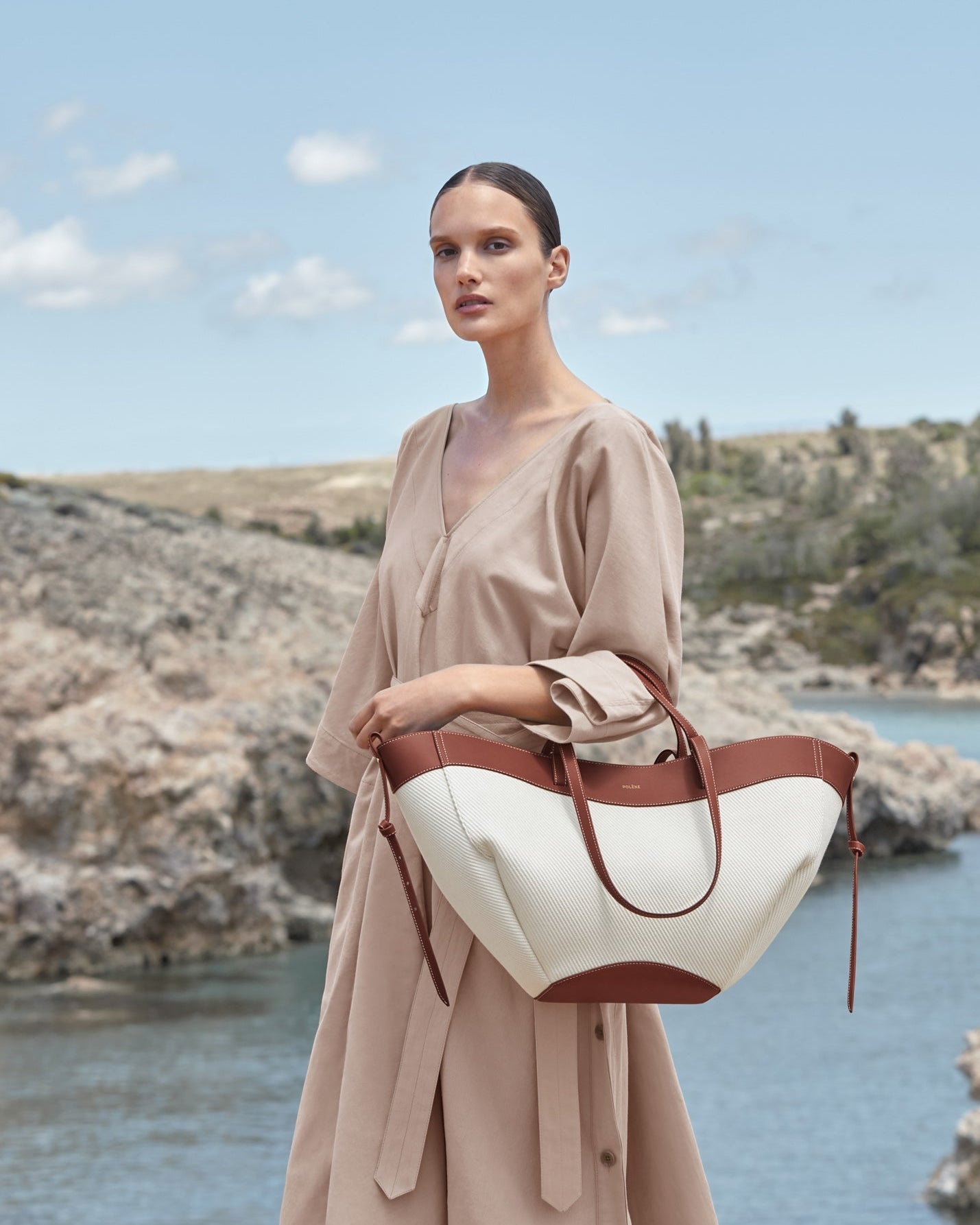 Cirelle Tote Çanta - Beyaz/Taba
