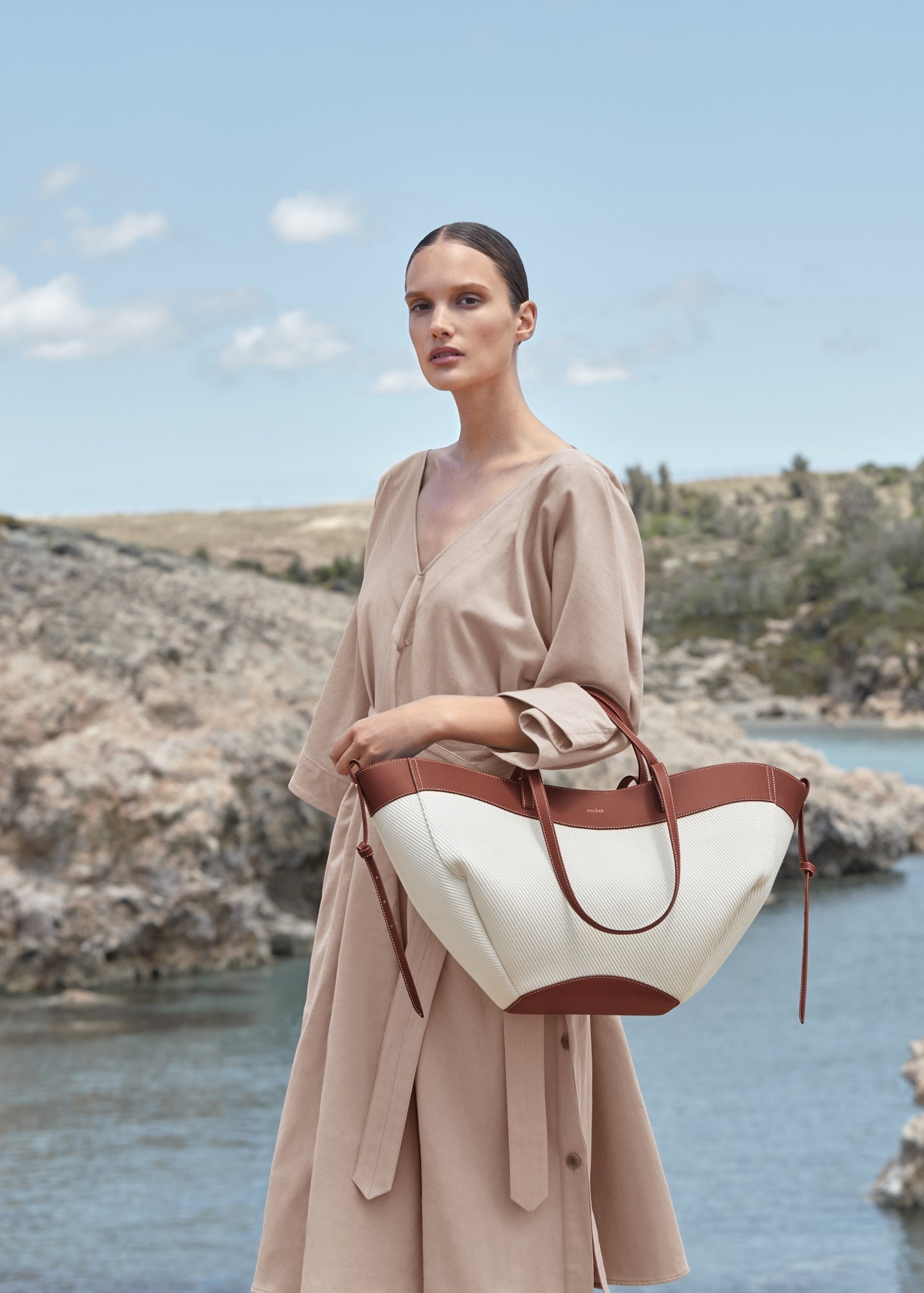 Cirelle Tote Çanta - Beyaz/Taba