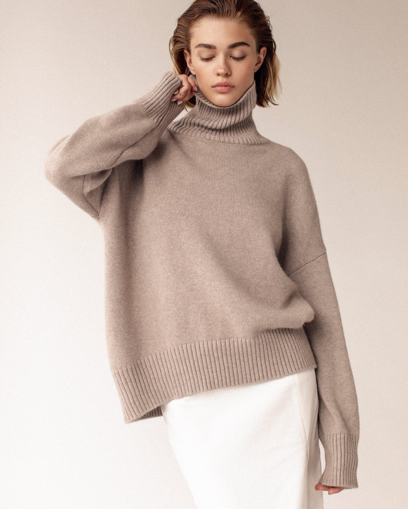 Luxe Nervürlü Balıkçı Yaka Kazak