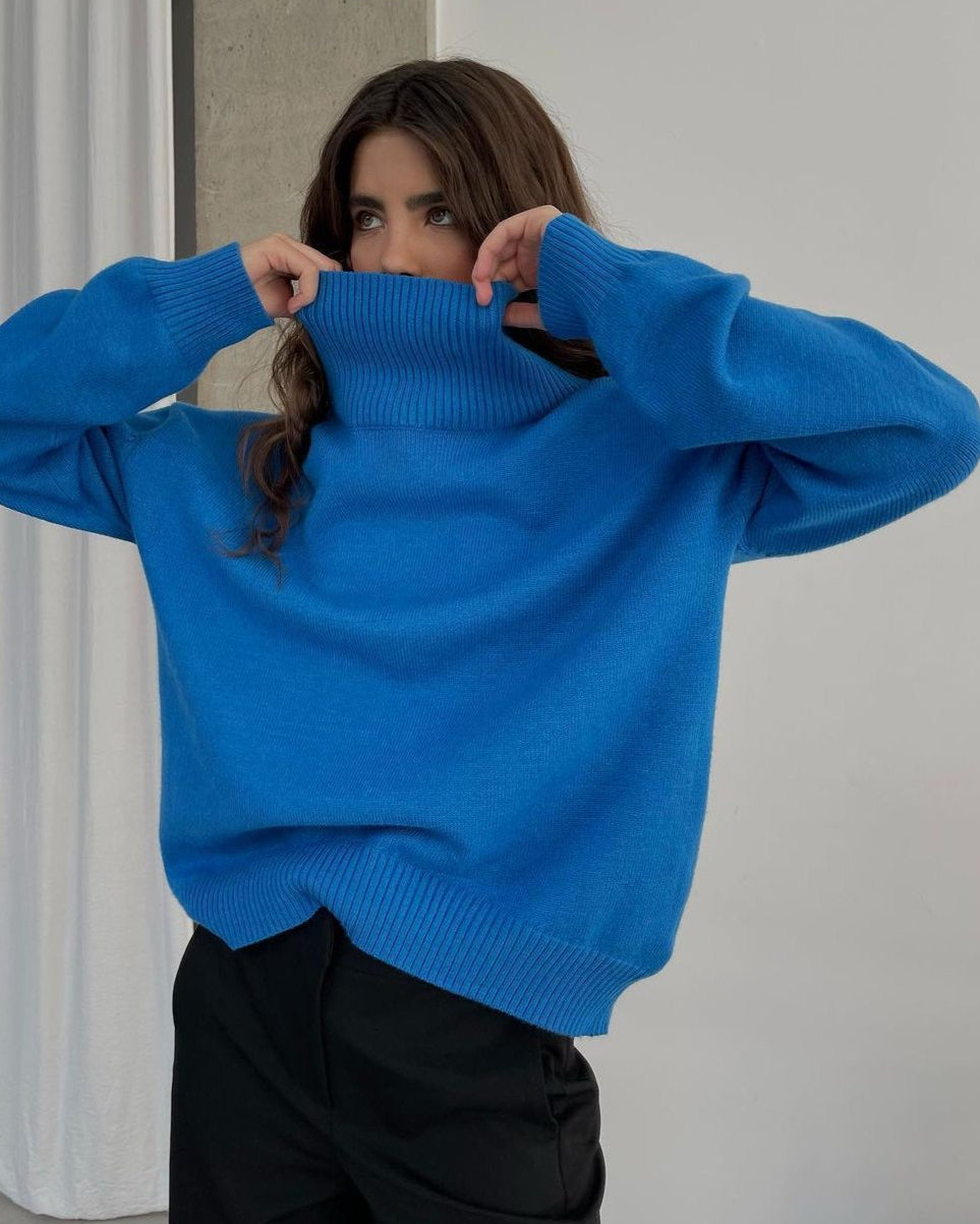 Luxe Nervürlü Balıkçı Yaka Kazak