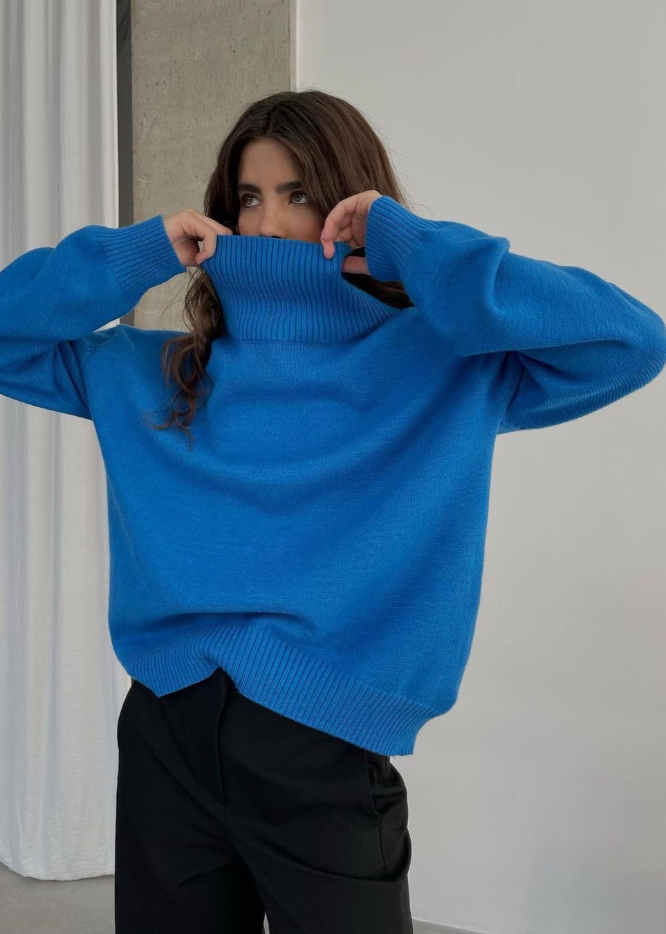 Luxe Nervürlü Balıkçı Yaka Kazak