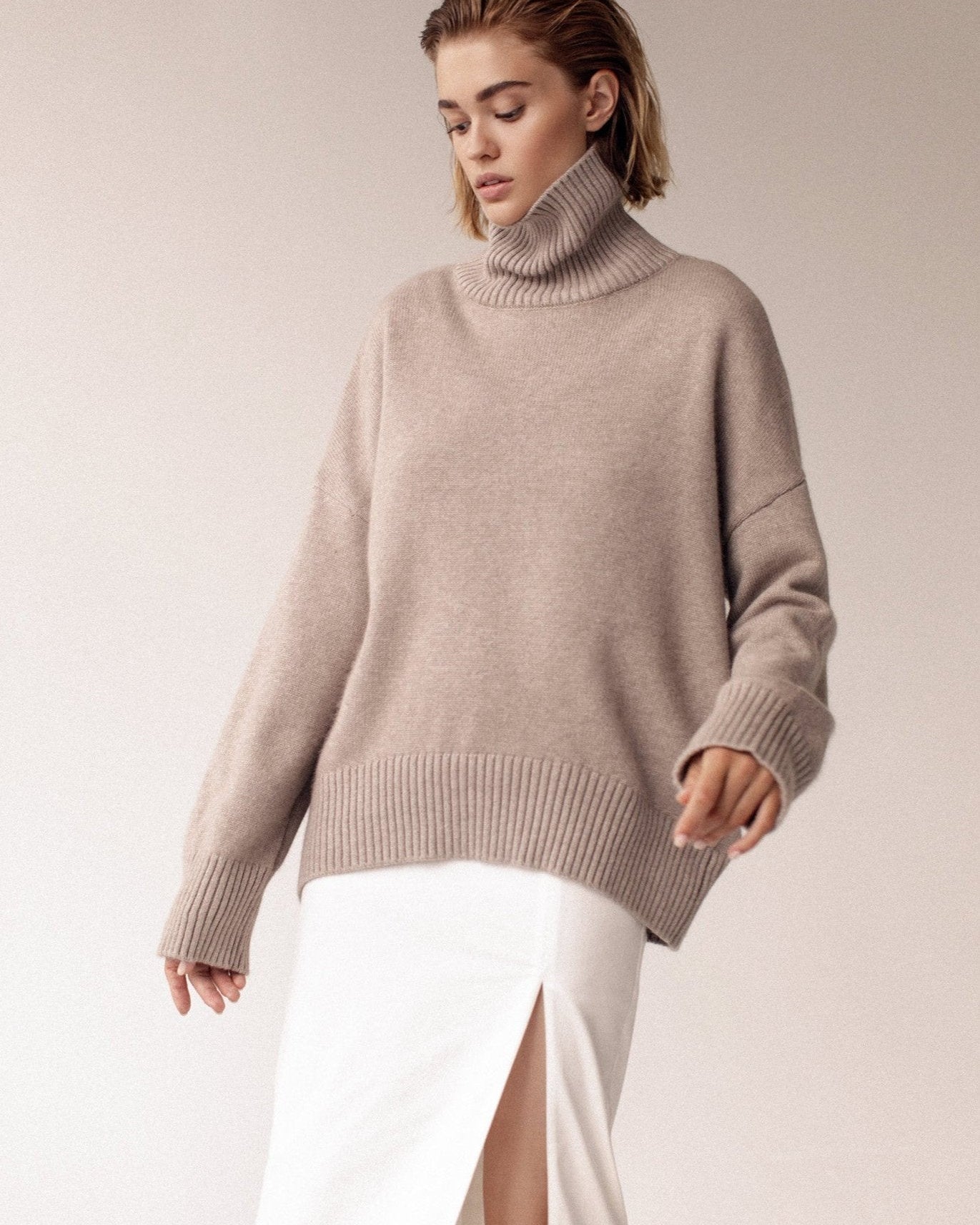 Luxe Nervürlü Balıkçı Yaka Kazak