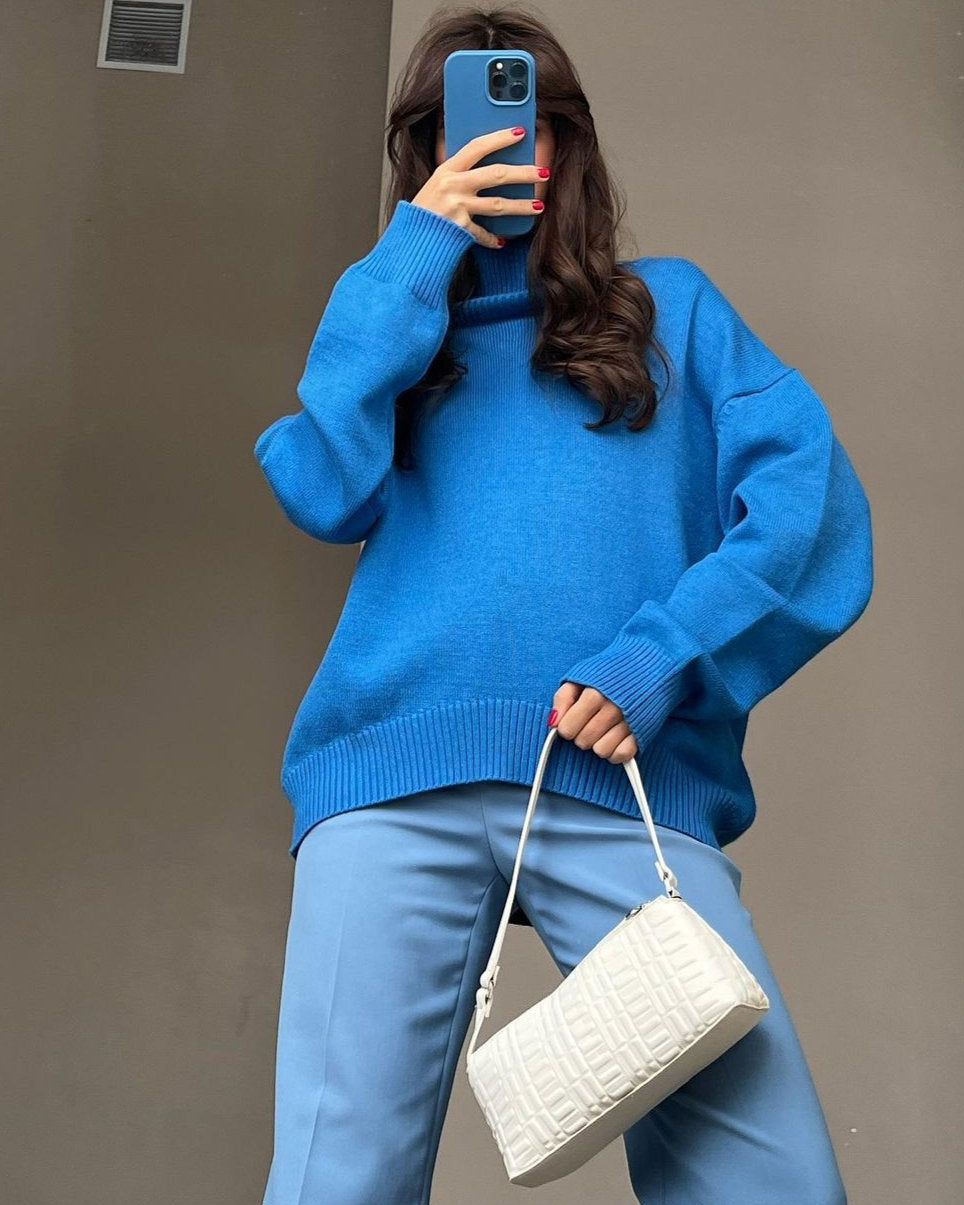 Luxe Nervürlü Balıkçı Yaka Kazak