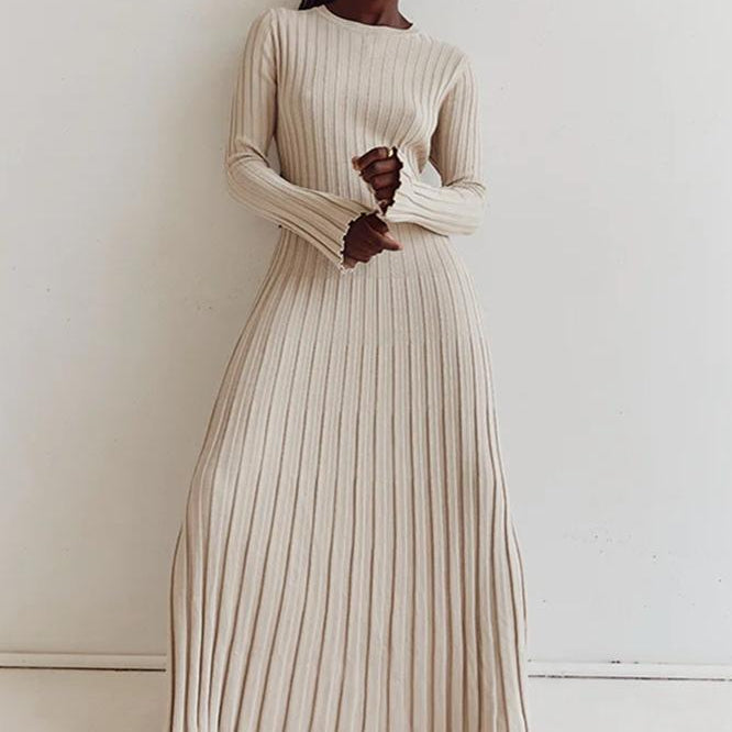 Antonia Rib Flare Maxi Örgü Elbise