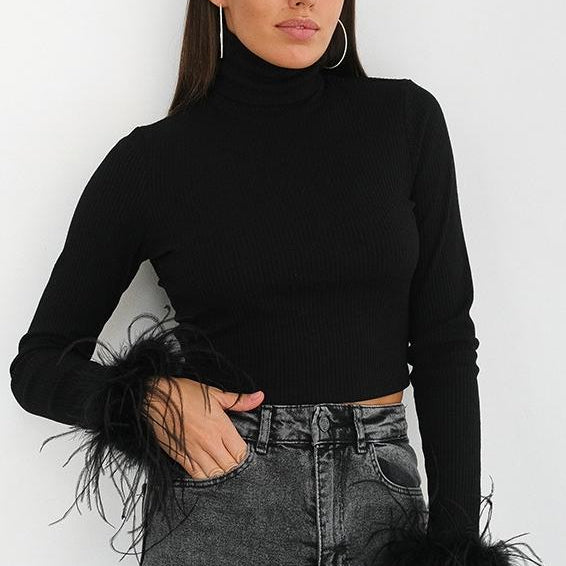 Apphia Tüylü Balıkçı Yaka Kazak