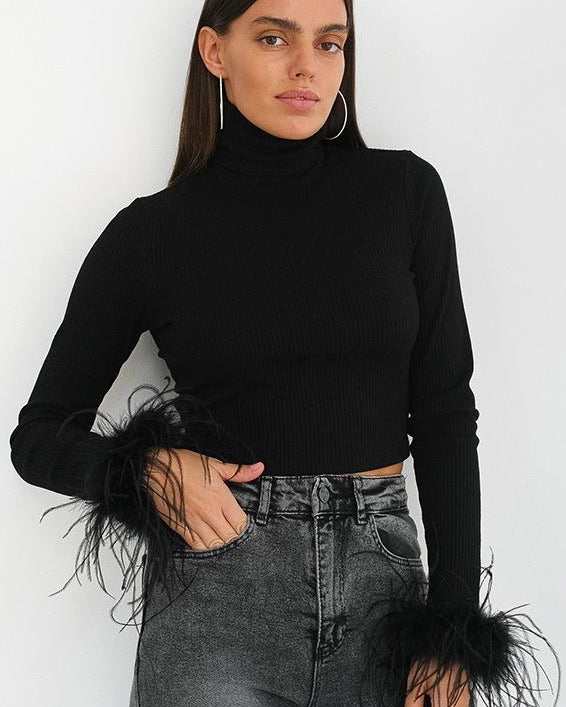 Apphia Tüylü Balıkçı Yaka Kazak