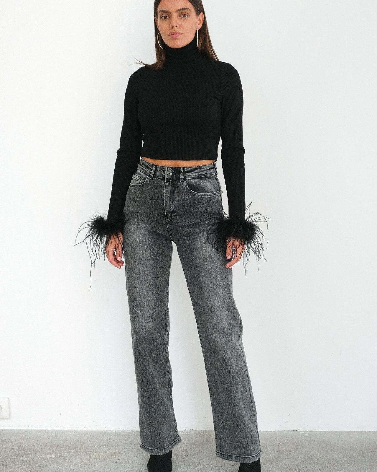 Apphia Tüylü Balıkçı Yaka Kazak